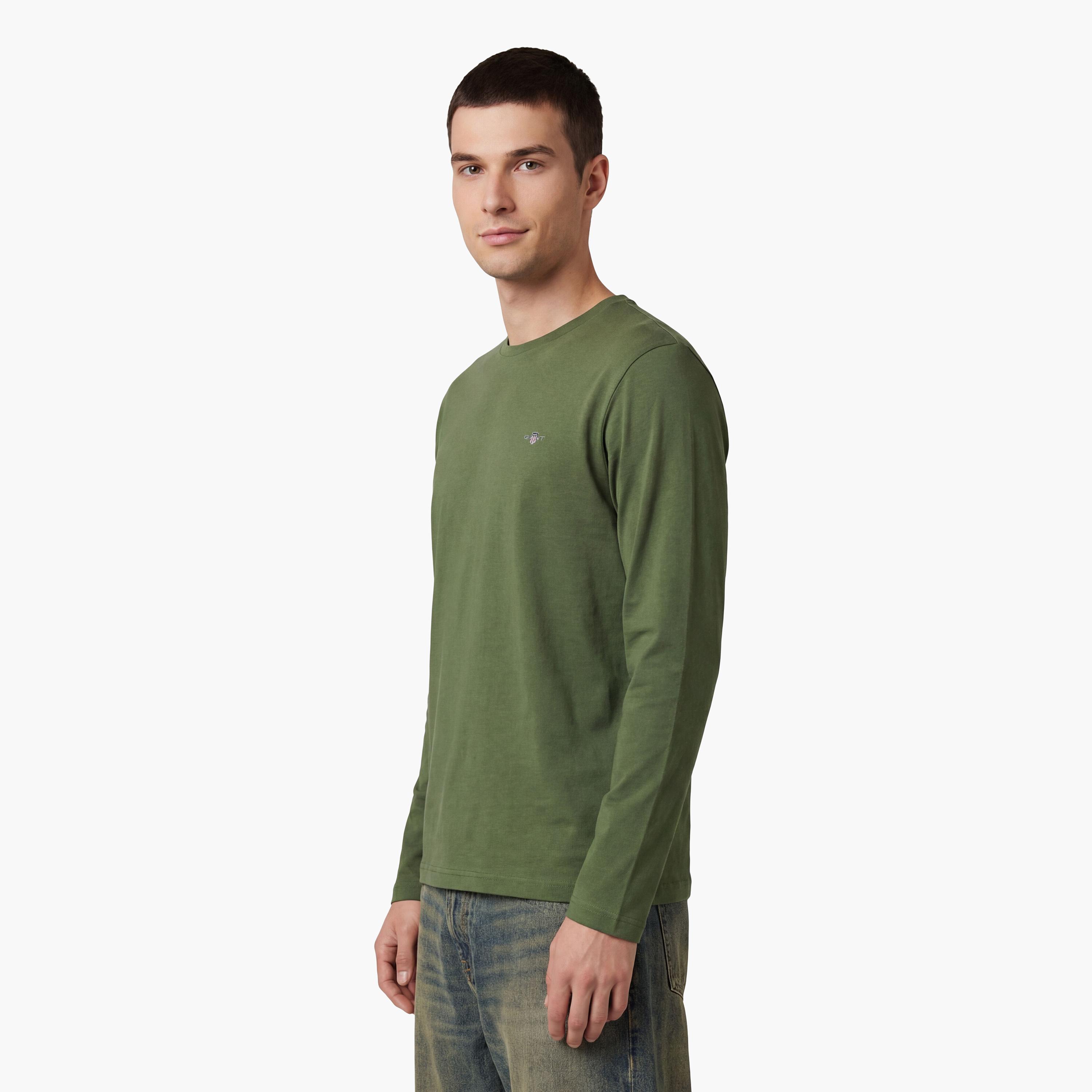 تيشيرت رجالي بياقة دائرية وأكمام طويلة، سادة من جانت-men-clothing-tshirtsandpolos-tshirts-image-11
