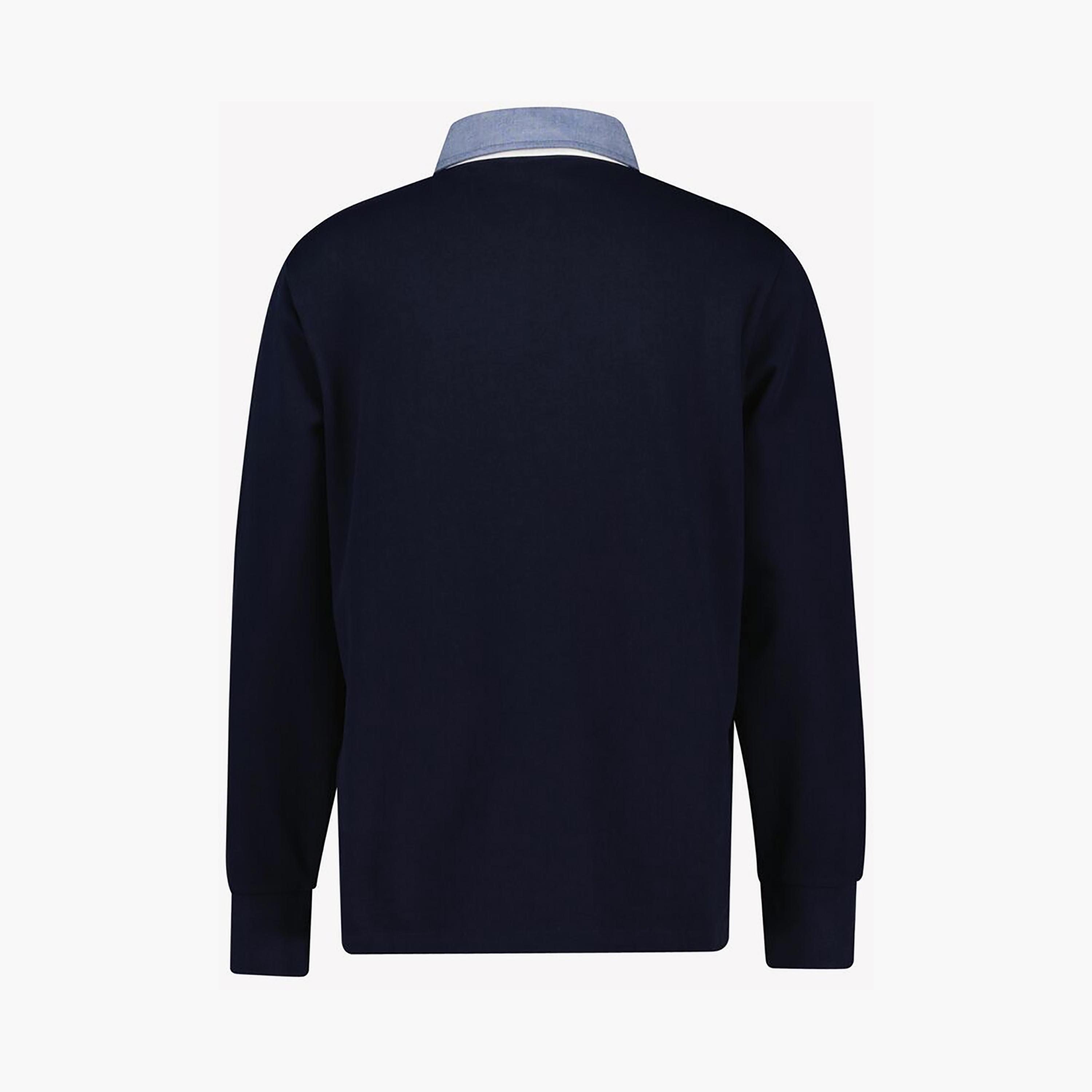 سترة شامبراي روجر للرجال بياقة عادية وأكمام طويلة من غانت-men-clothing-tshirtsandpolos-tshirts-image-6