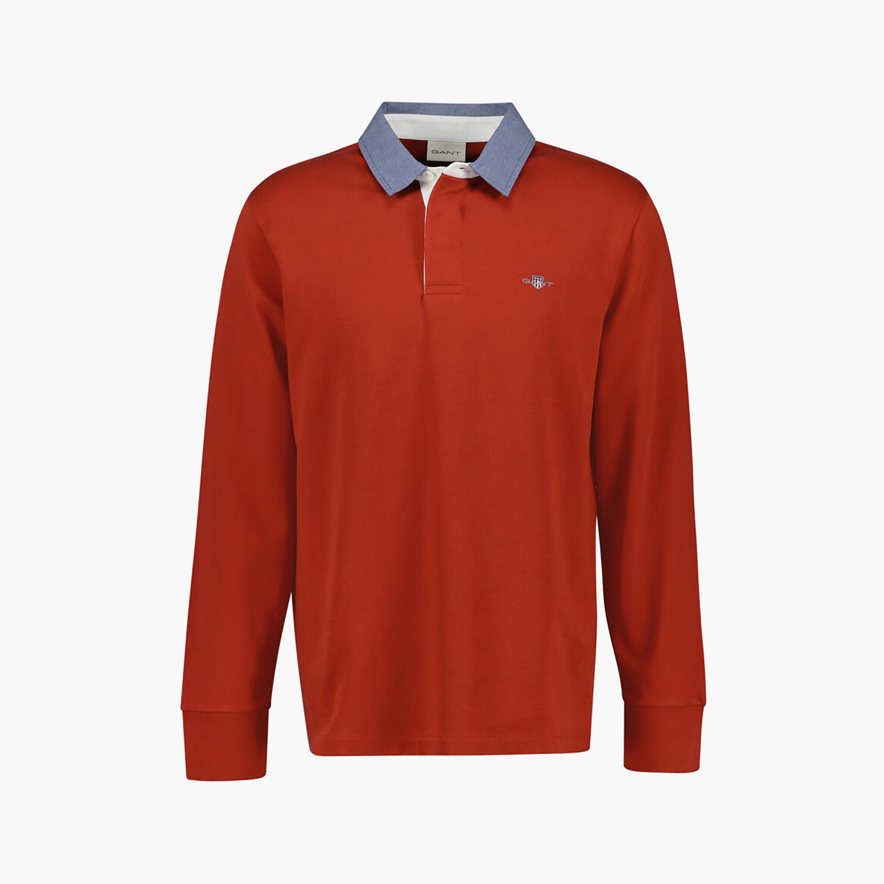 سترة شامبراي روجر للرجال بياقة عادية وأكمام طويلة من غانت-men-clothing-tshirtsandpolos-tshirts-image-9