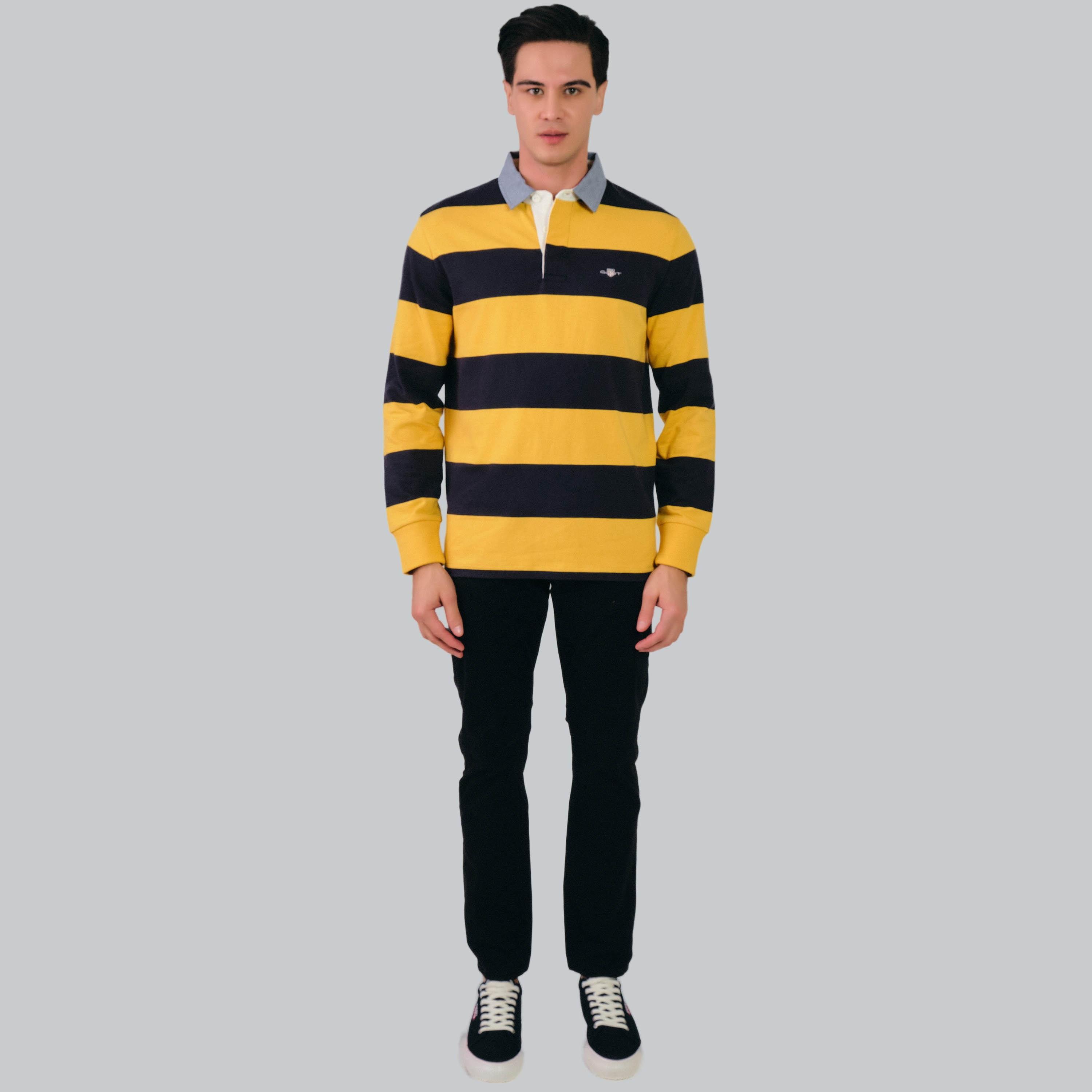 Gant Striped Collared Long Sleeves Men's Chambray Rugger-men-clothing-tshirtsandpolos-tshirts-image-13