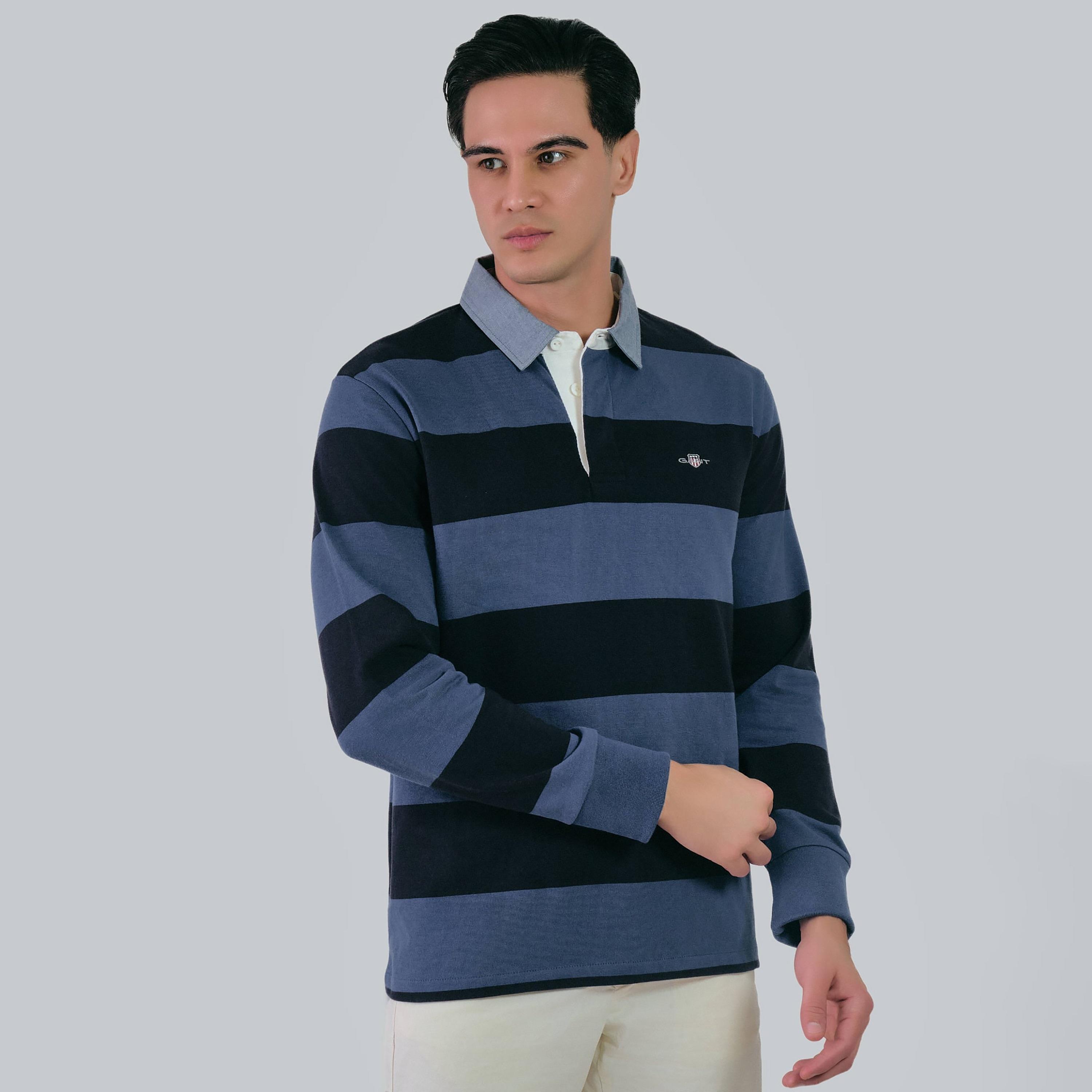 Gant Striped Collared Long Sleeves Men's Chambray Rugger-men-clothing-tshirtsandpolos-tshirts-image-5