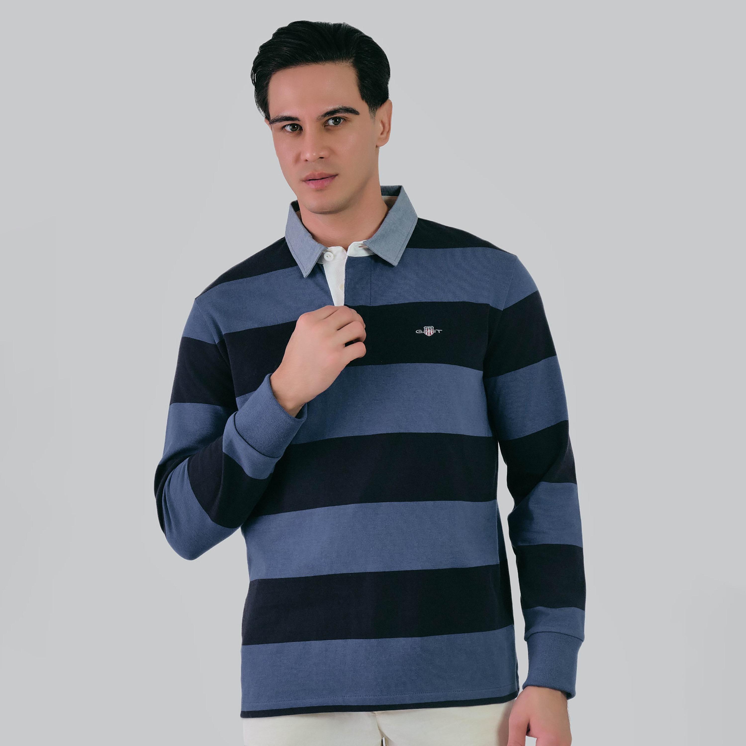 Gant Striped Collared Long Sleeves Men's Chambray Rugger-men-clothing-tshirtsandpolos-tshirts-image-9
