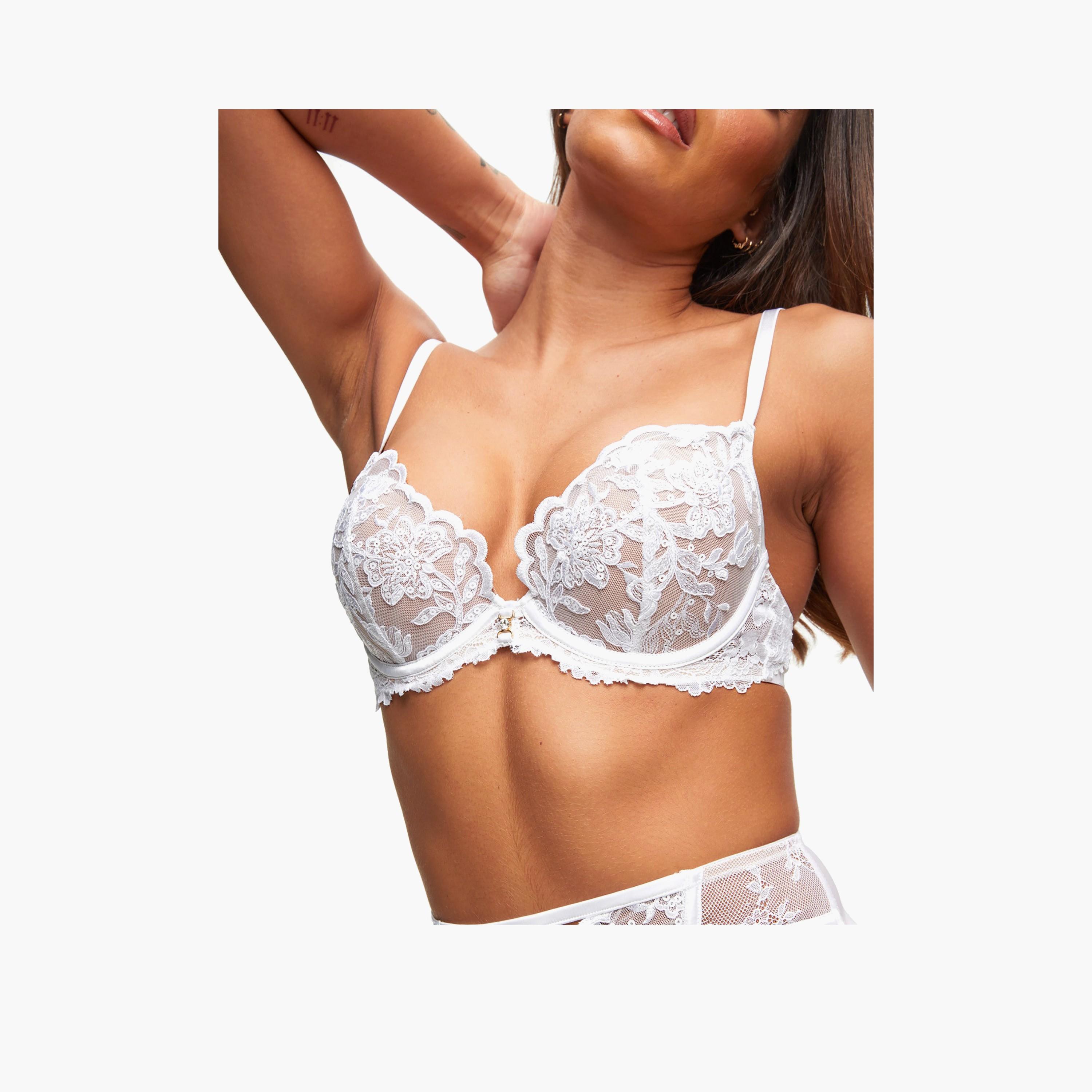 Ann Summers The Icon Sequins Wired Medium Support Padded Women's Push-Up Plunge Bra-women-clothing-lingerie-bras-image-2