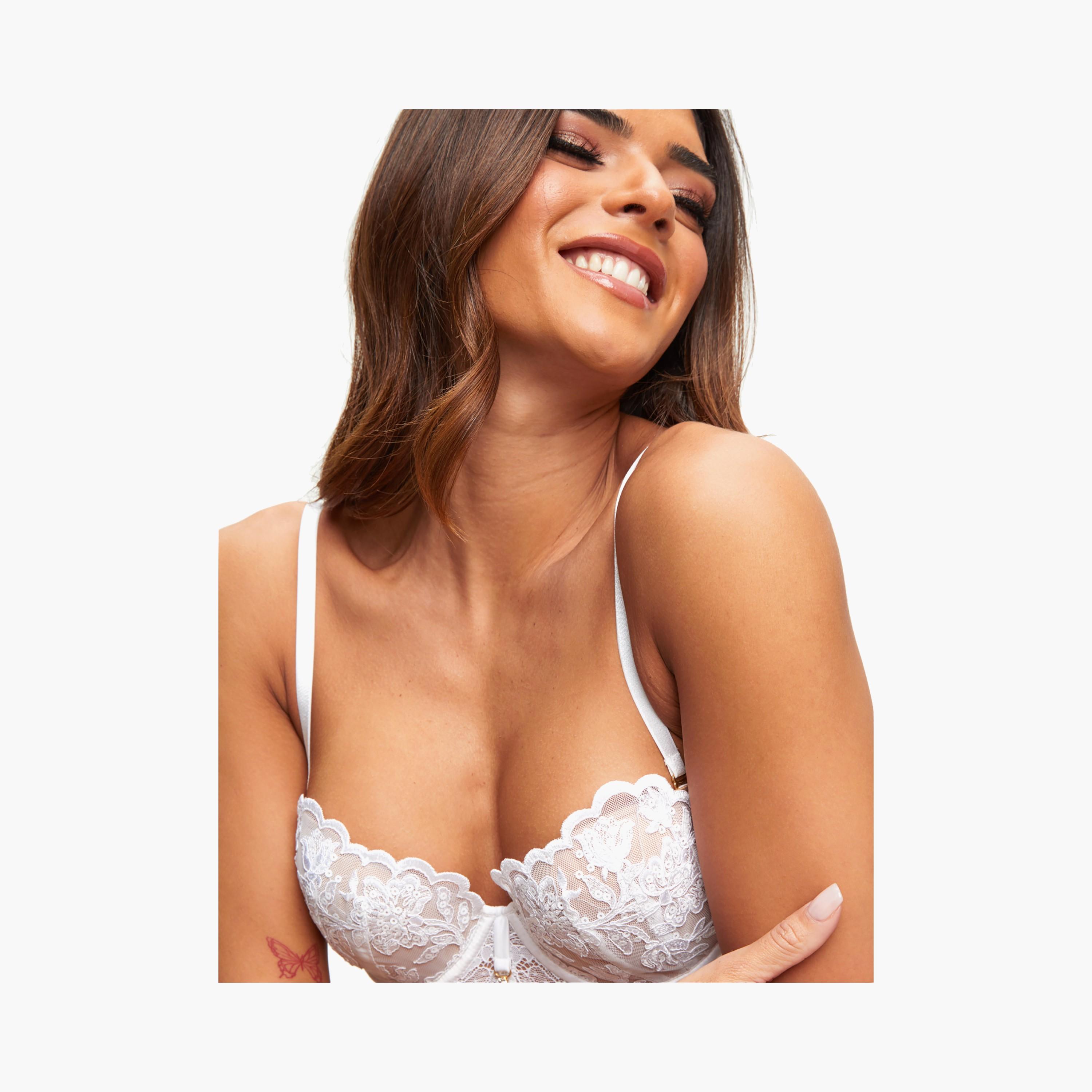بيبي دول نسائية غير مبطنة بدعم متوسط وبرباط دانتيل بيضاء ذا آيكون من آن سمرز-women-clothing-lingerie-babydollsandbodysuits-image-2