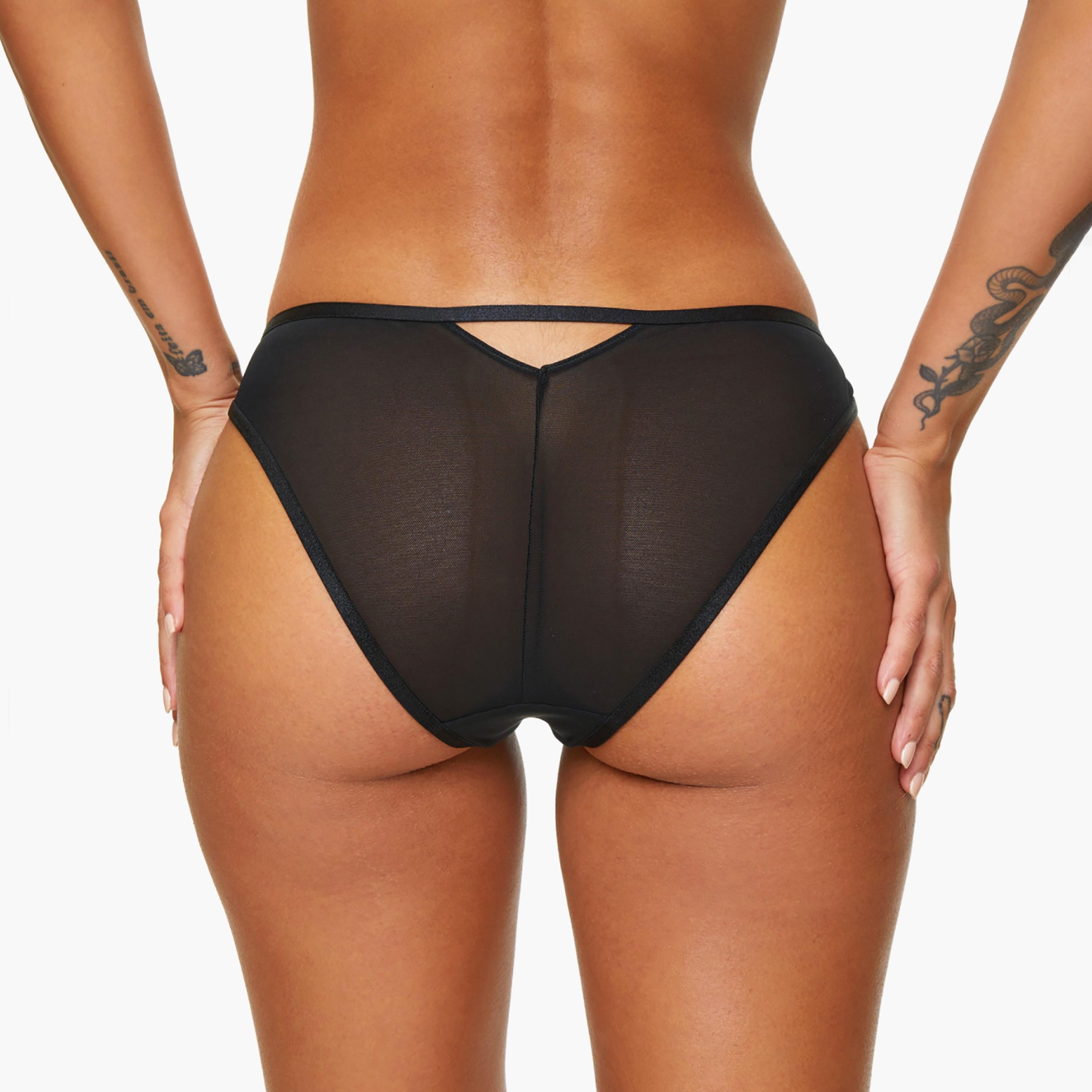 Ann Summers The Icon Black Sequins Medium Coverage Women's Brazilian Panties-women-clothing-lingerie-panties-image-3