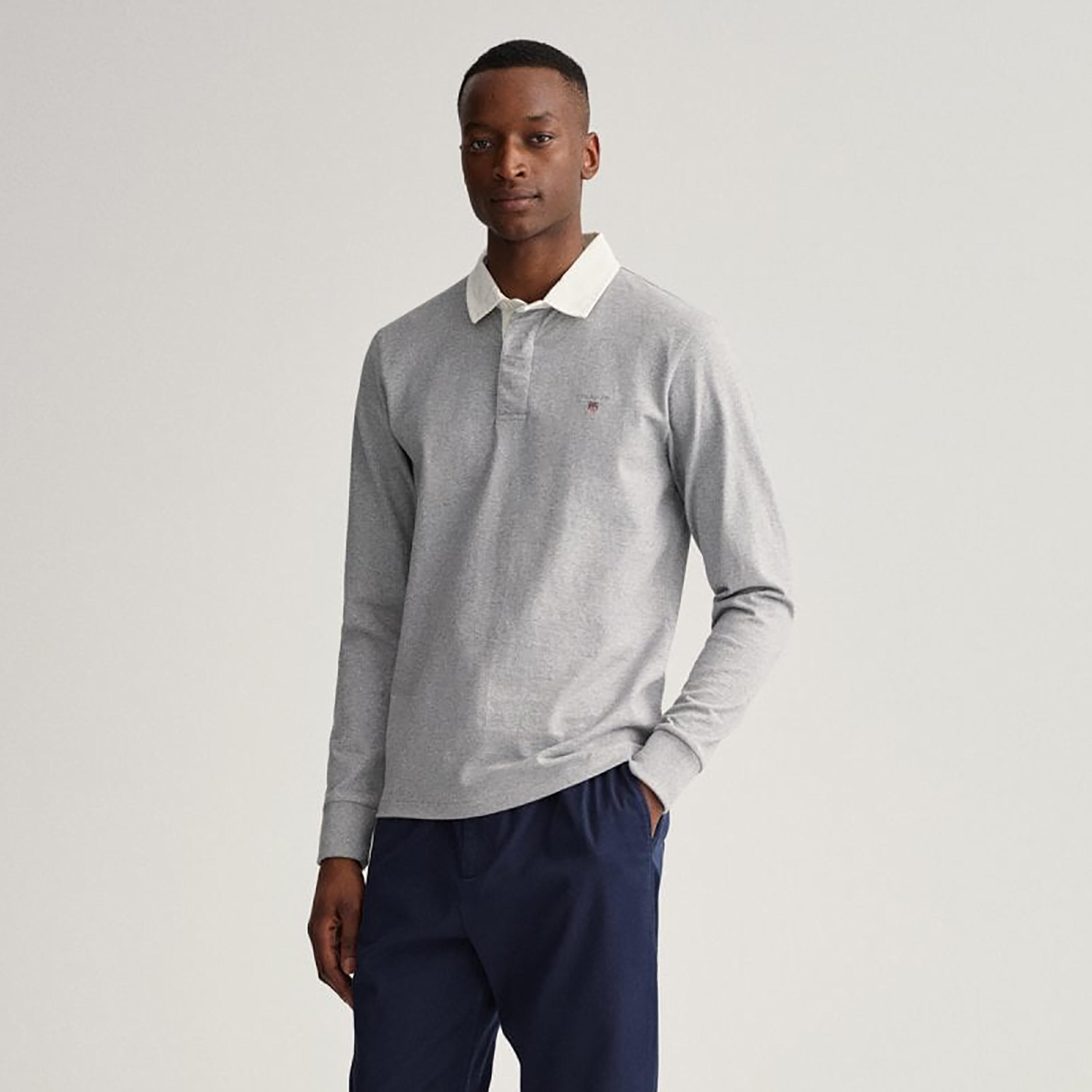 تي-شيرت بولو من جانت لوجو التفاصيل بأكمام طويلة وياقة-men-clothing-tshirtsandpolos-polos-image-1