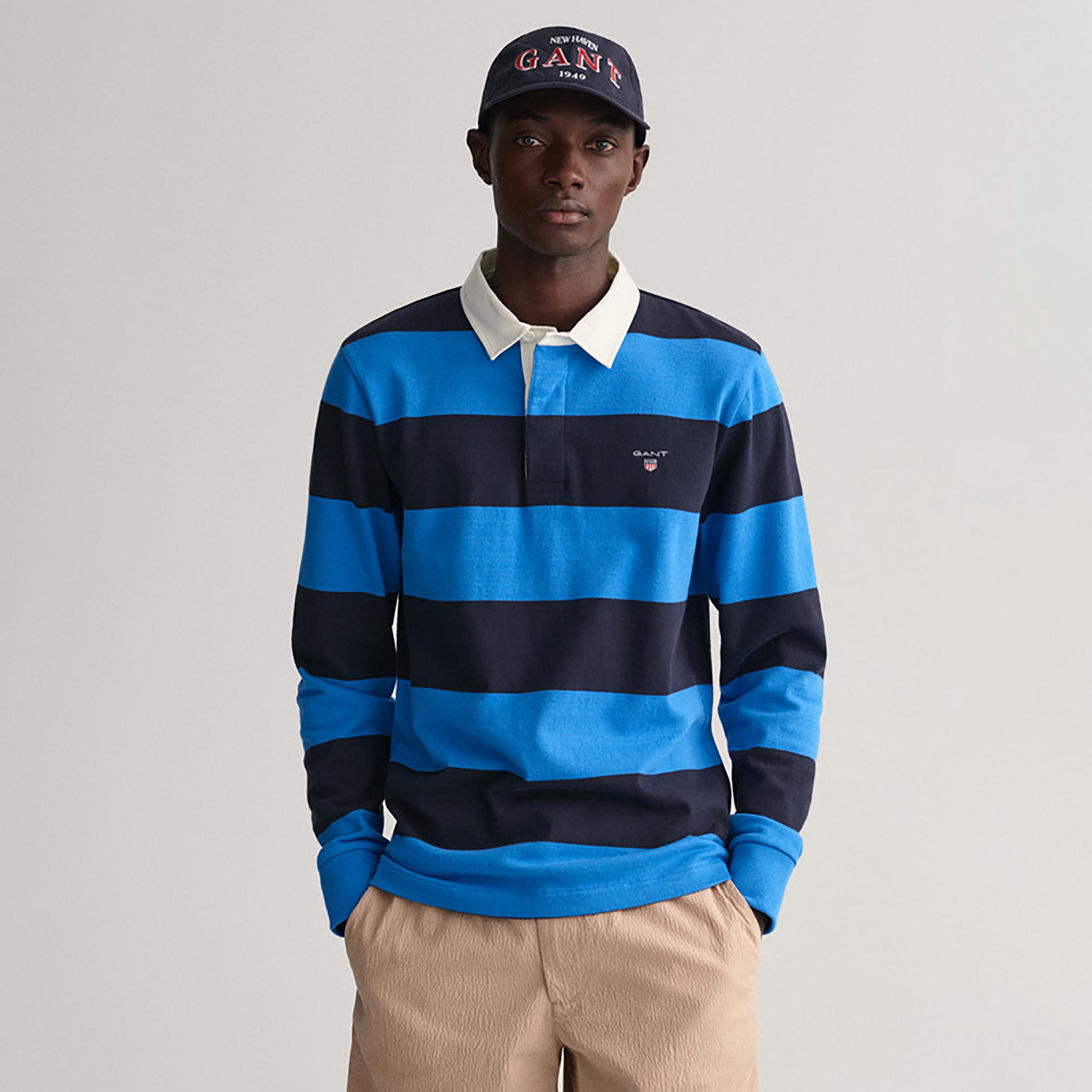 تي-شيرت بولو متباينة الألوان من جانت بأكمام طويلة وياقة-men-clothing-tshirtsandpolos-polos-image-1