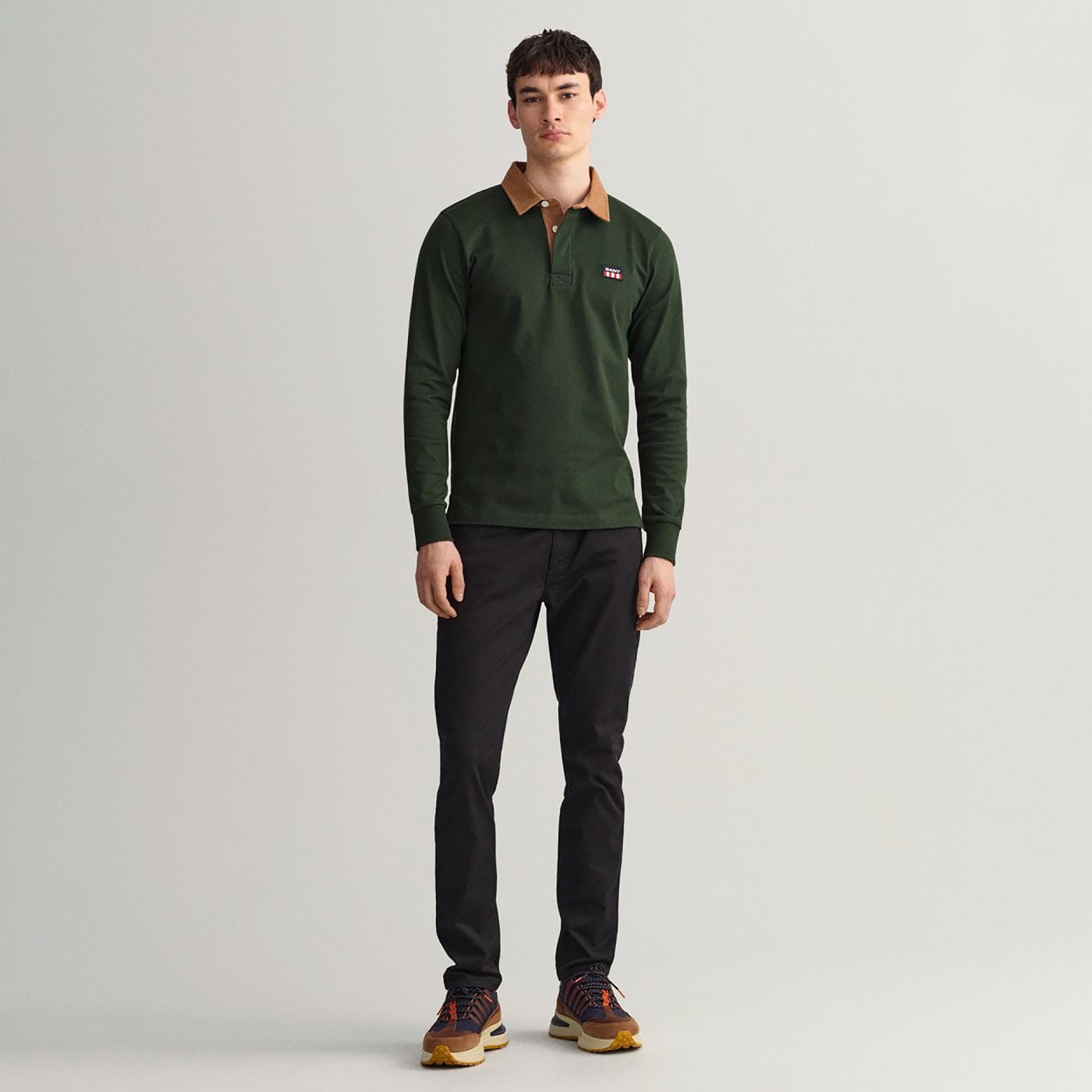 تي-شيرت بولو من جانت لوجو التفاصيل بأكمام طويلة وياقة-men-clothing-tshirtsandpolos-polos-image-2