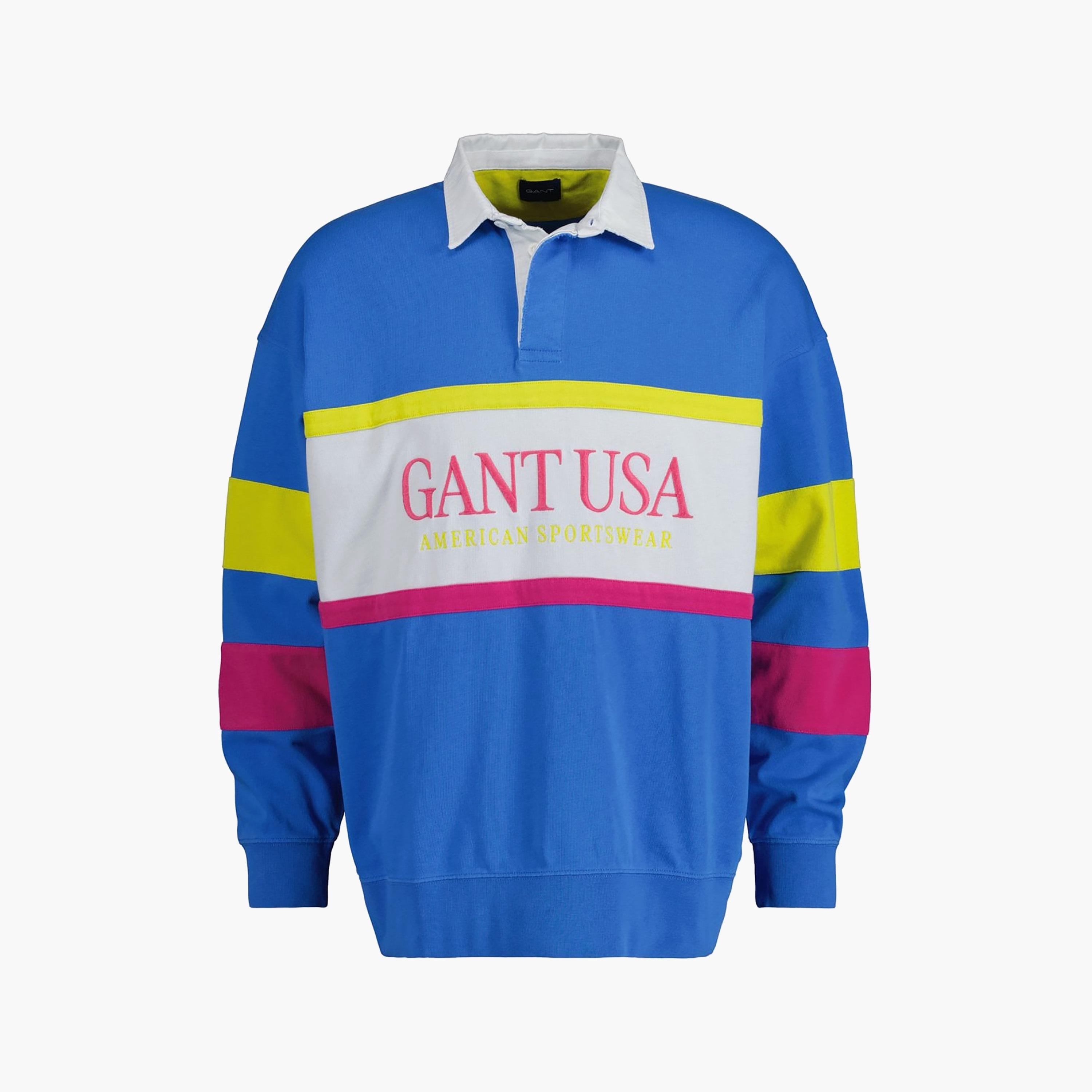 Gant Colour Blocked with Embroidered Logo Collared Long Sleeves Men's Rugger-men-clothing-tshirtsandpolos-tshirts-image-5