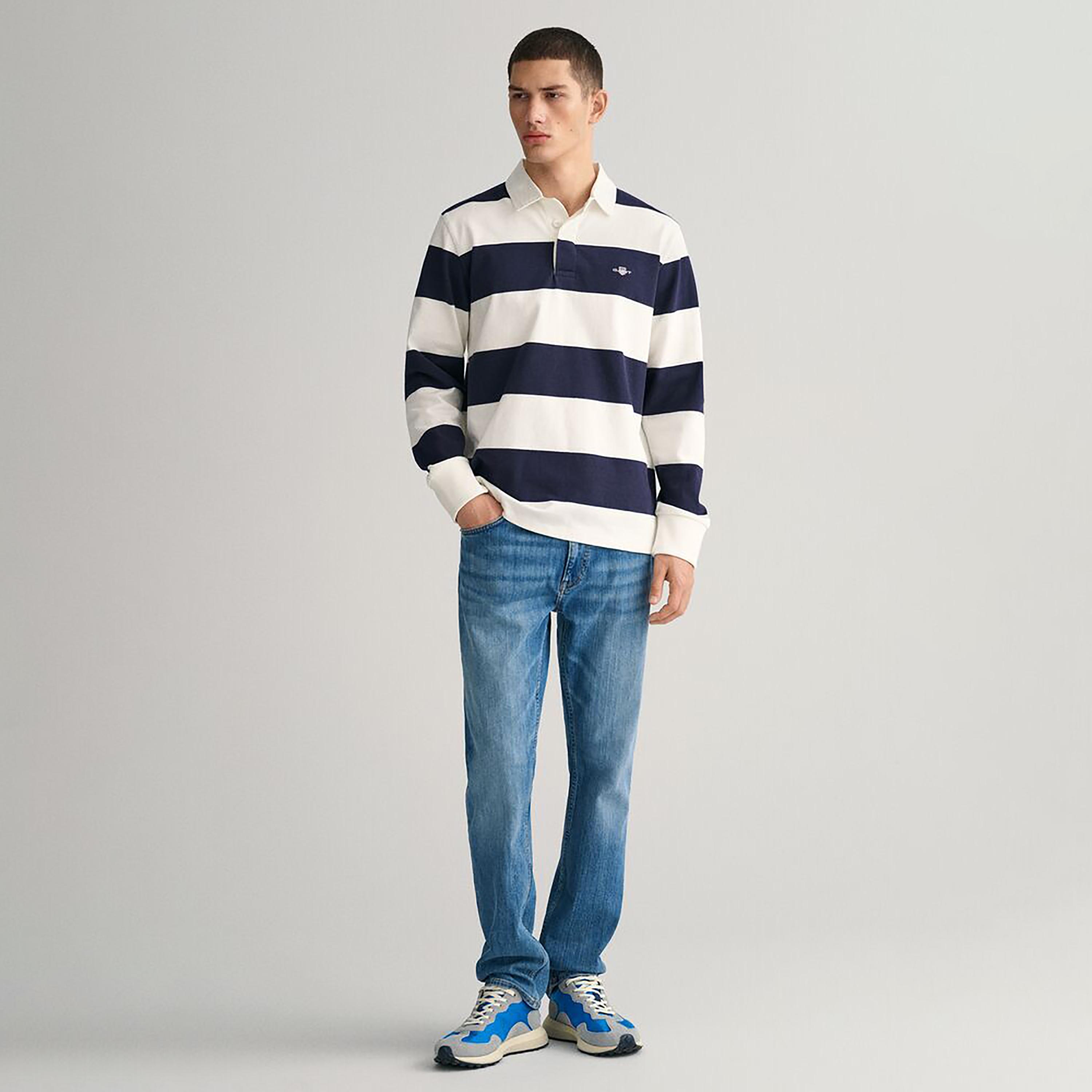 Gant Collared Long Sleeves Shield Barstriped Heavy Rugger Polo T-Shirt-men-clothing-tshirtsandpolos-polos-image-2