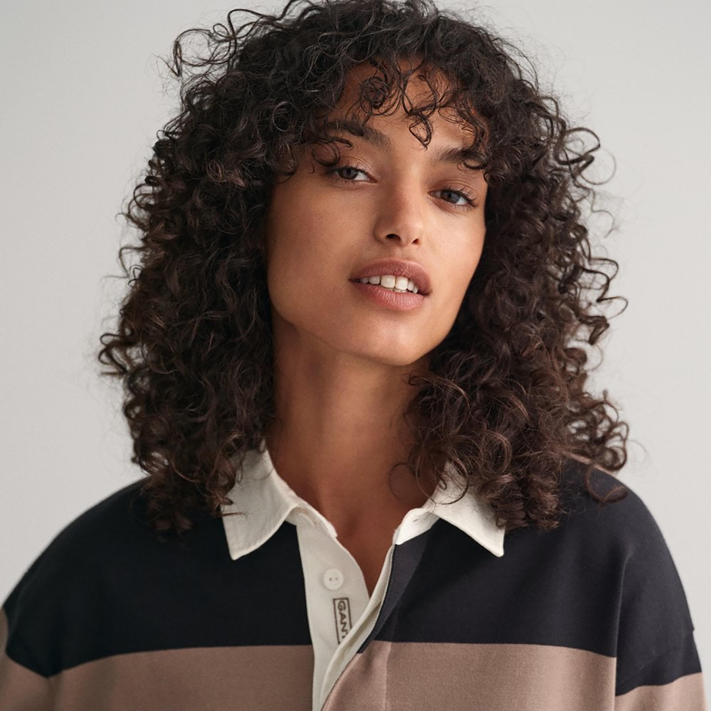 تي-شيرت بولو متباينة الألوان من جانت بأكمام طويلة وياقة-women-clothing-tshirts-image-2