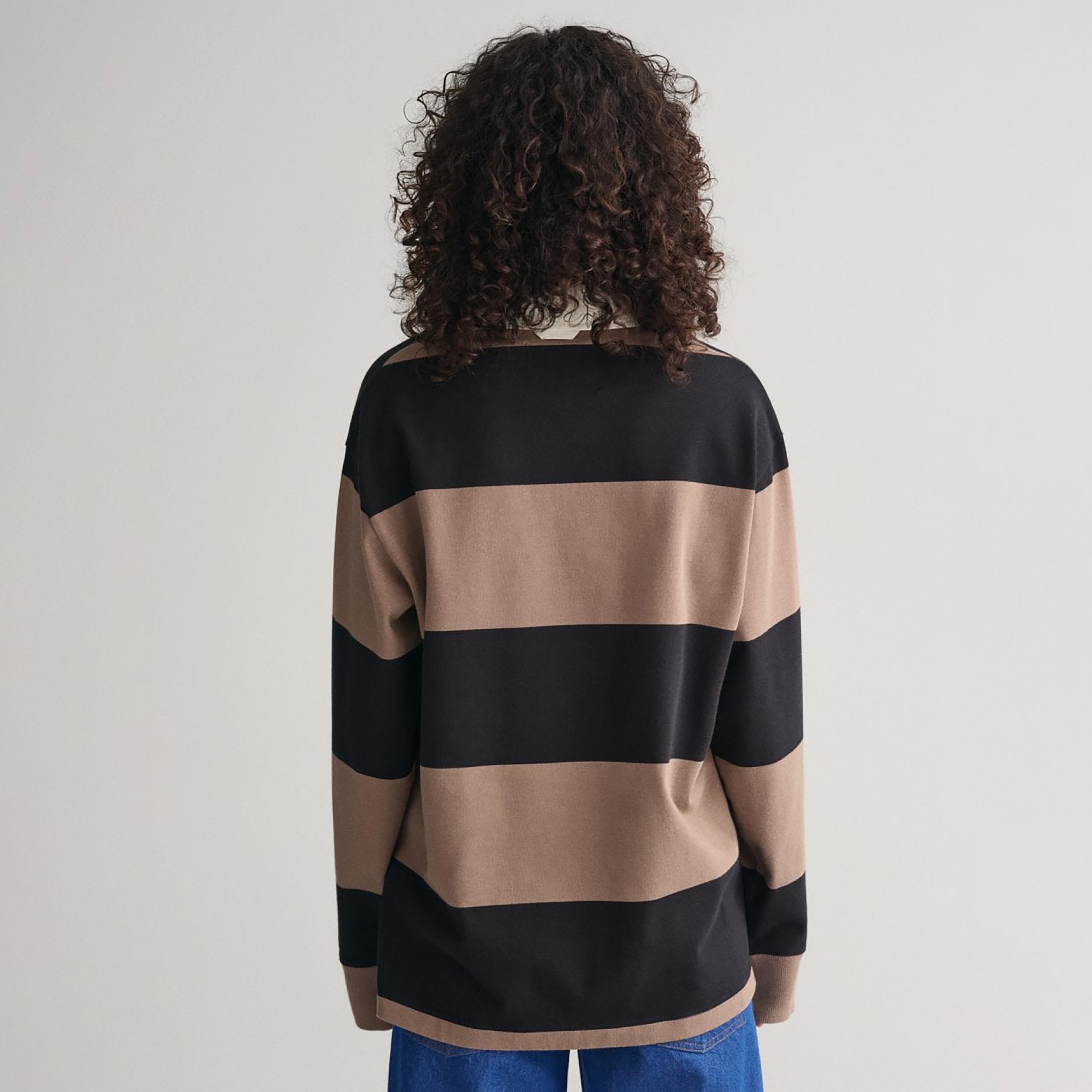 تي-شيرت بولو متباينة الألوان من جانت بأكمام طويلة وياقة-women-clothing-tshirts-image-1