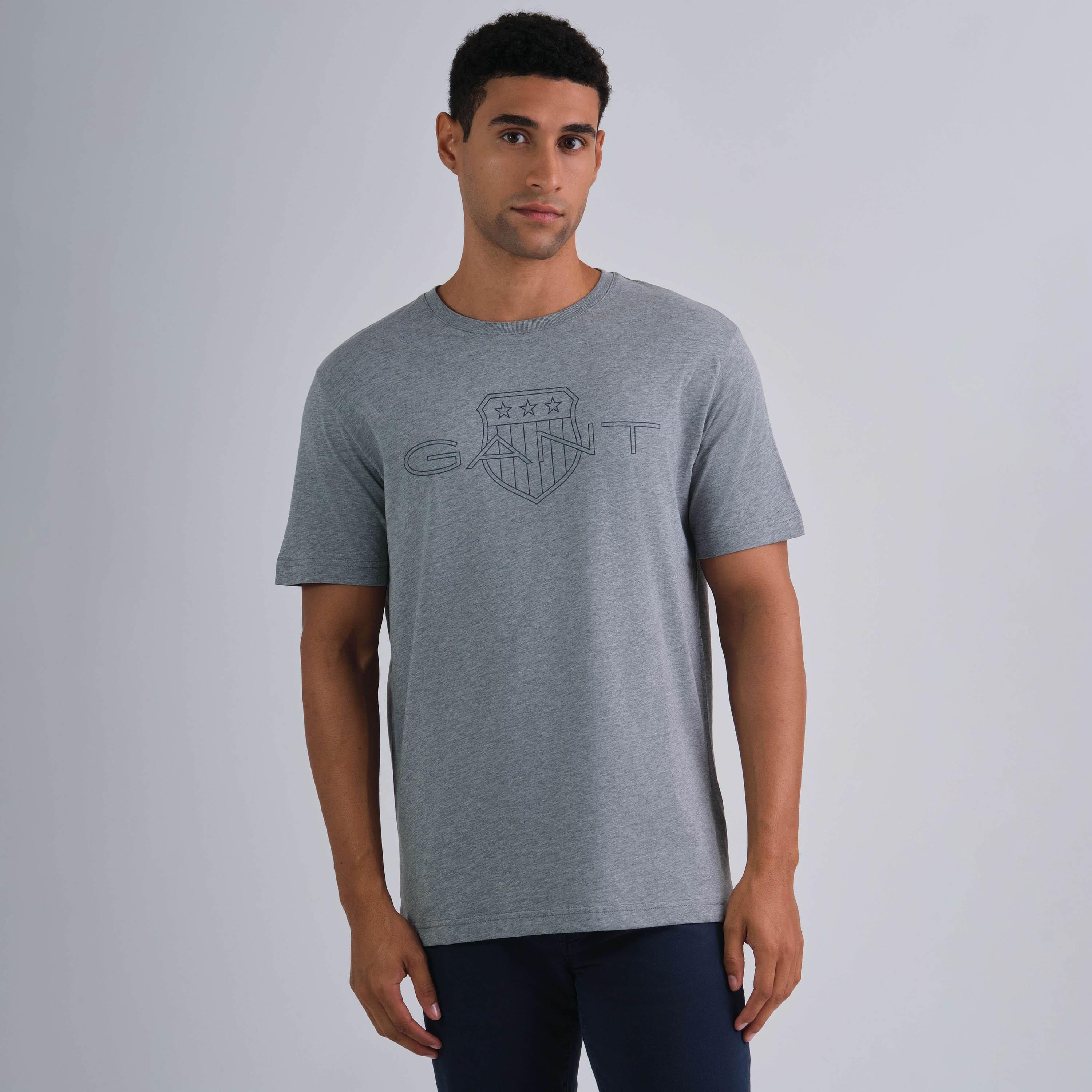 Gant Shield Logo Print Round Neck Short Sleeves Men's T-Shirt-men-clothing-tshirtsandpolos-tshirts-image-1