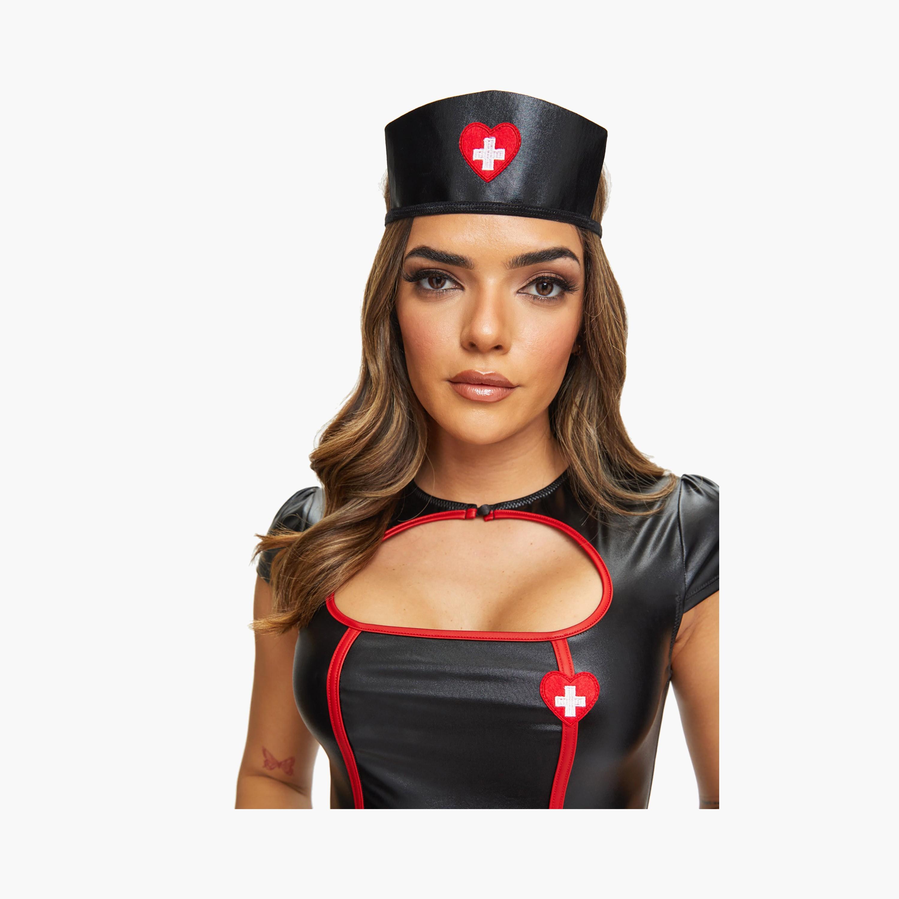 Ann Summers Black and Red Women's Naughty Nurse Outfit-women-clothing-lingerie-babydollsandbodysuits-image-2