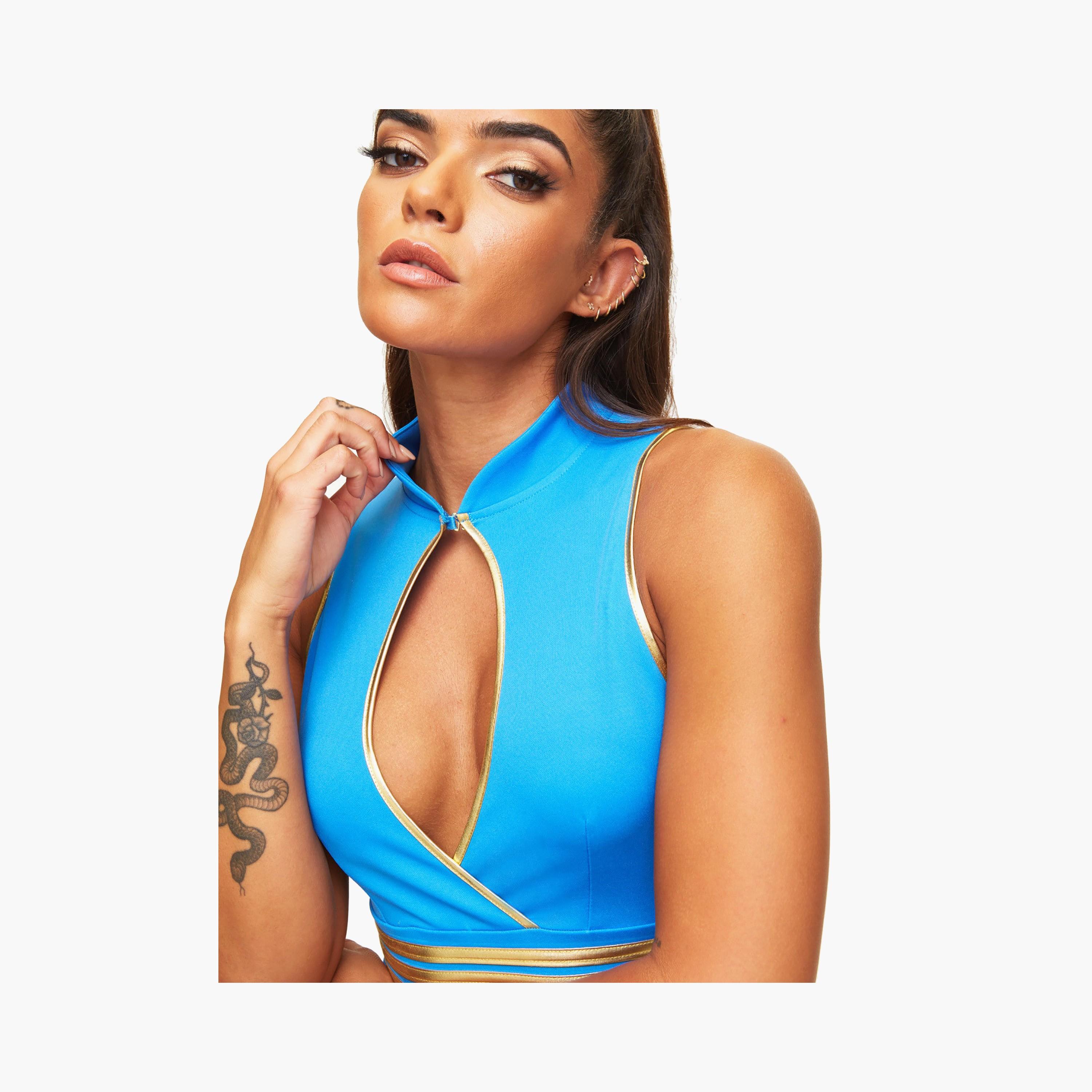 زي مضيفة طيران نسائي باللون الأزرق من آن سمرز-women-clothing-lingerie-babydollsandbodysuits-image-2