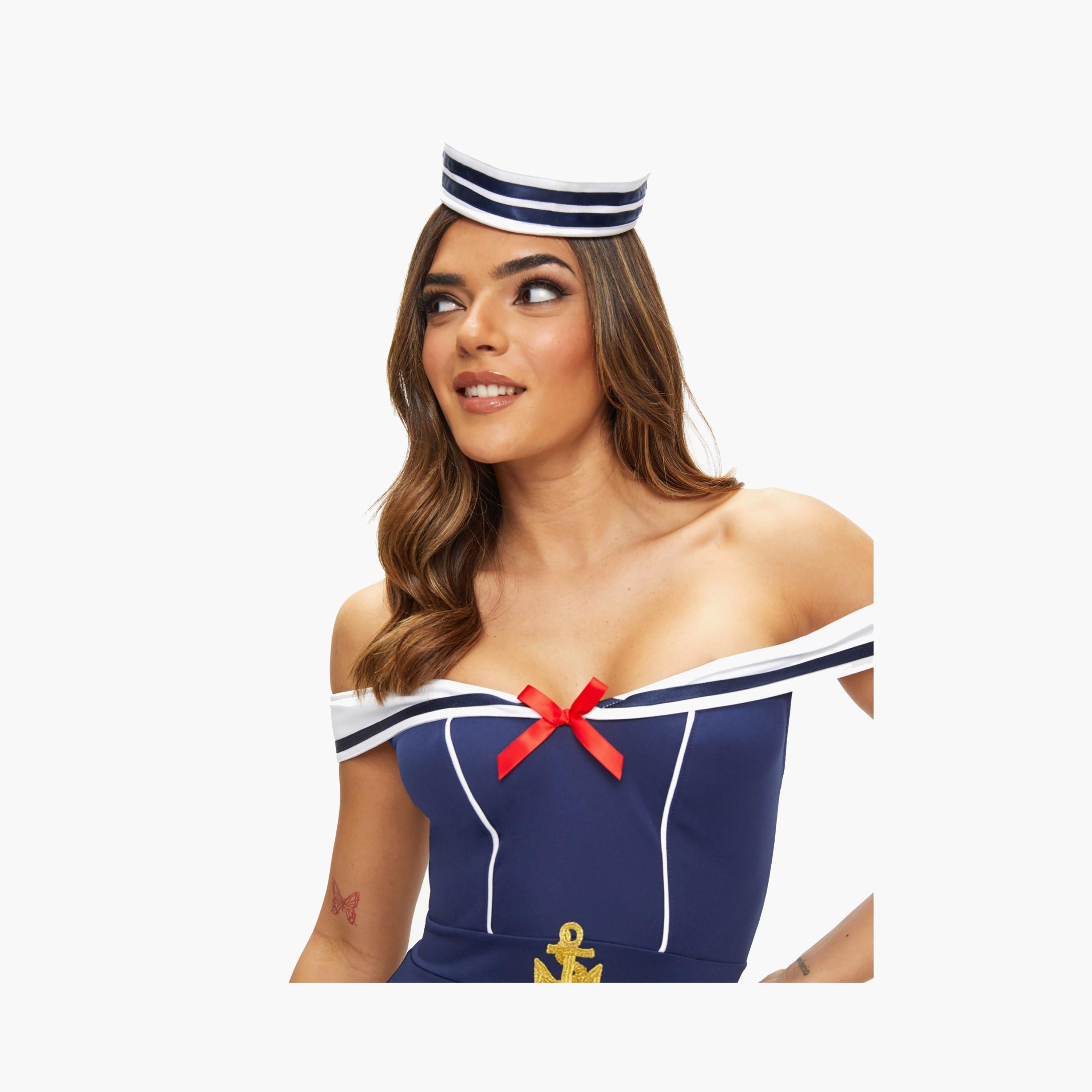 زي بحّار نسائي باللونين الأبيض والأزرق مكشوف الكتفين سيكسي من آن سمرز-women-clothing-lingerie-babydollsandbodysuits-image-4