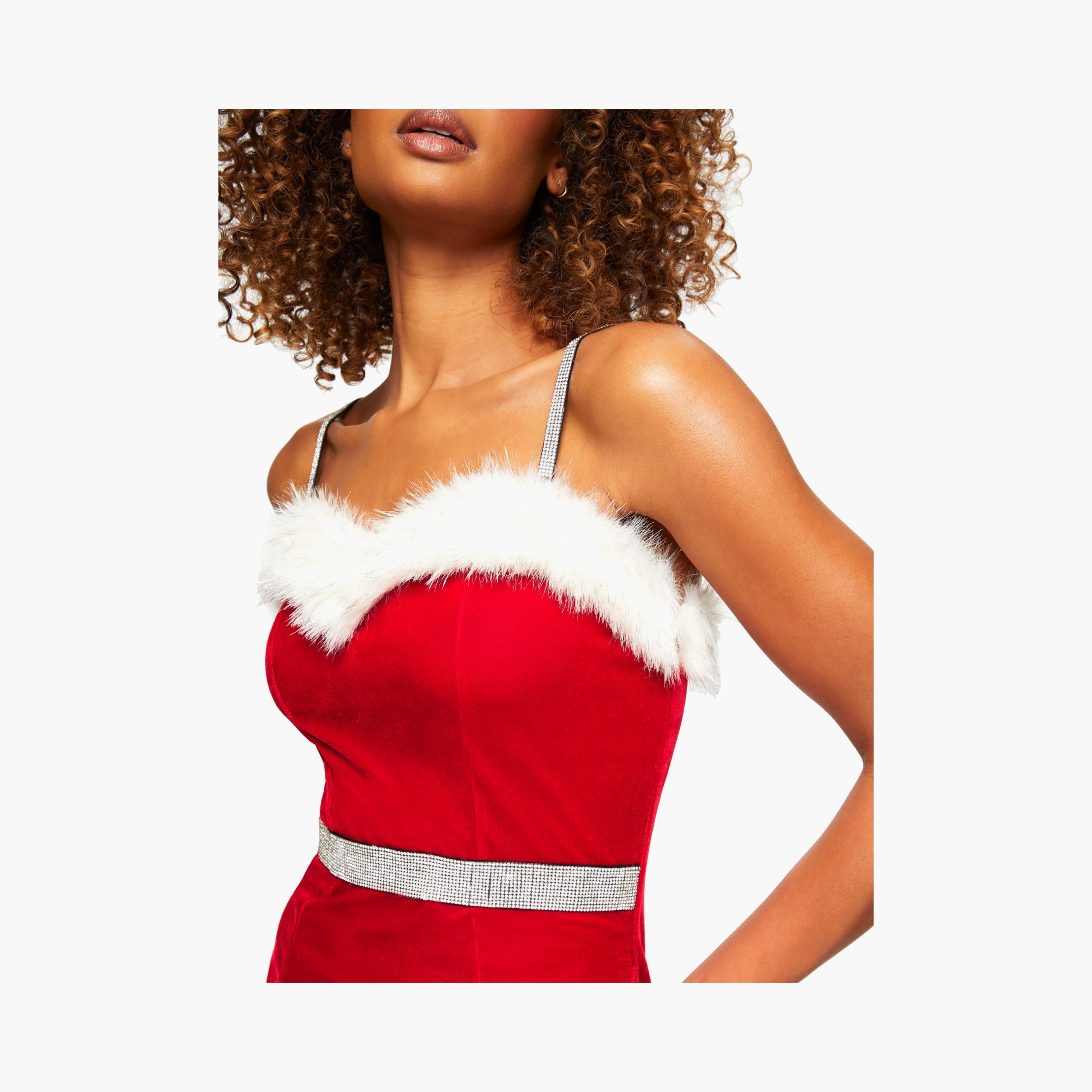 Ann Summers Santa Baby Red Faux Fur Women's Dress-women-clothing-lingerie-babydollsandbodysuits-image-2