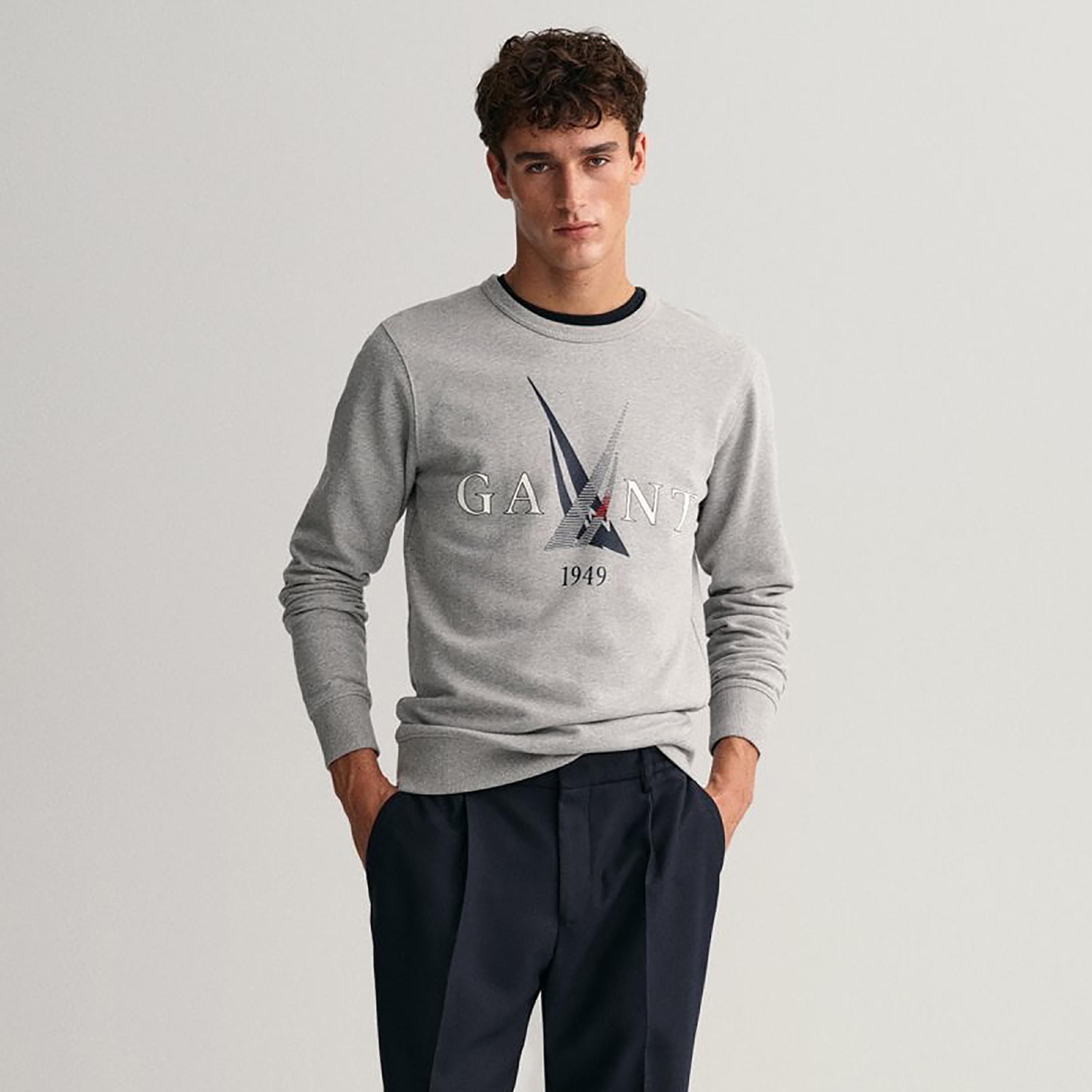 Gant Logo Print Crew Neck Sweatshirt-men-winterwear-hoodiesandsweatshirts-image-1