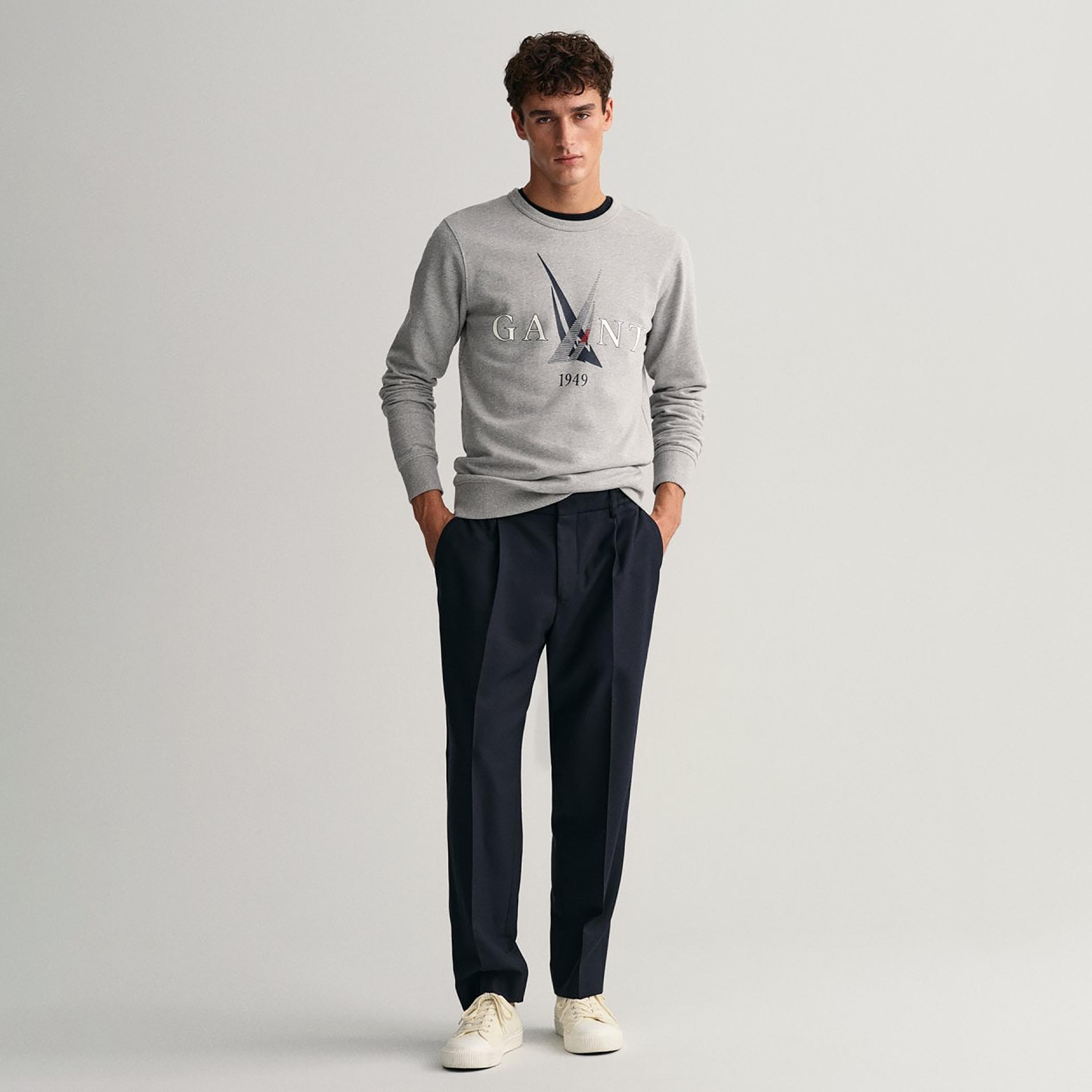 Gant Logo Print Crew Neck Sweatshirt-men-winterwear-hoodiesandsweatshirts-image-2