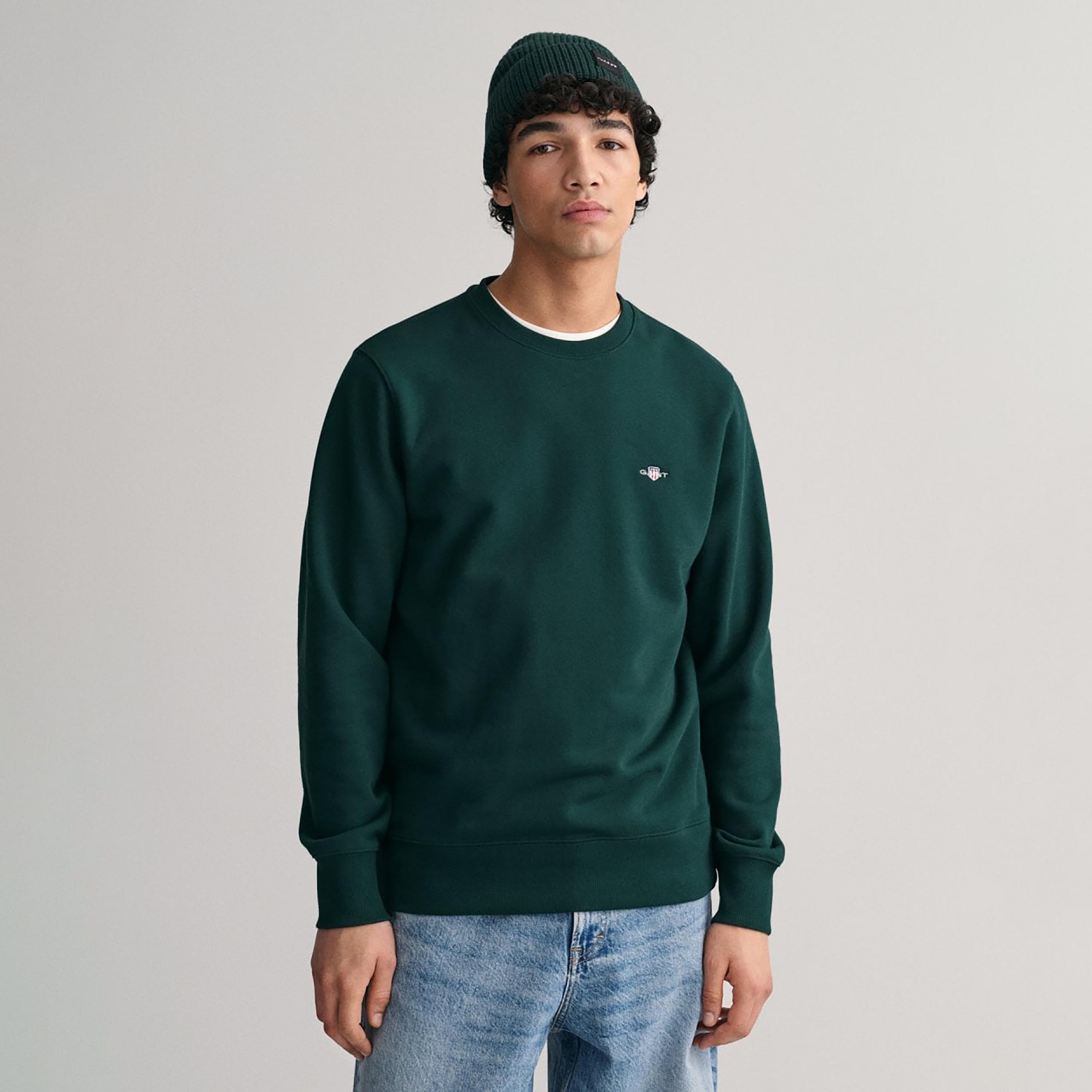 Gant Logo Detail Crew Neck Sweatshirt-men-winterwear-hoodiesandsweatshirts-image-1