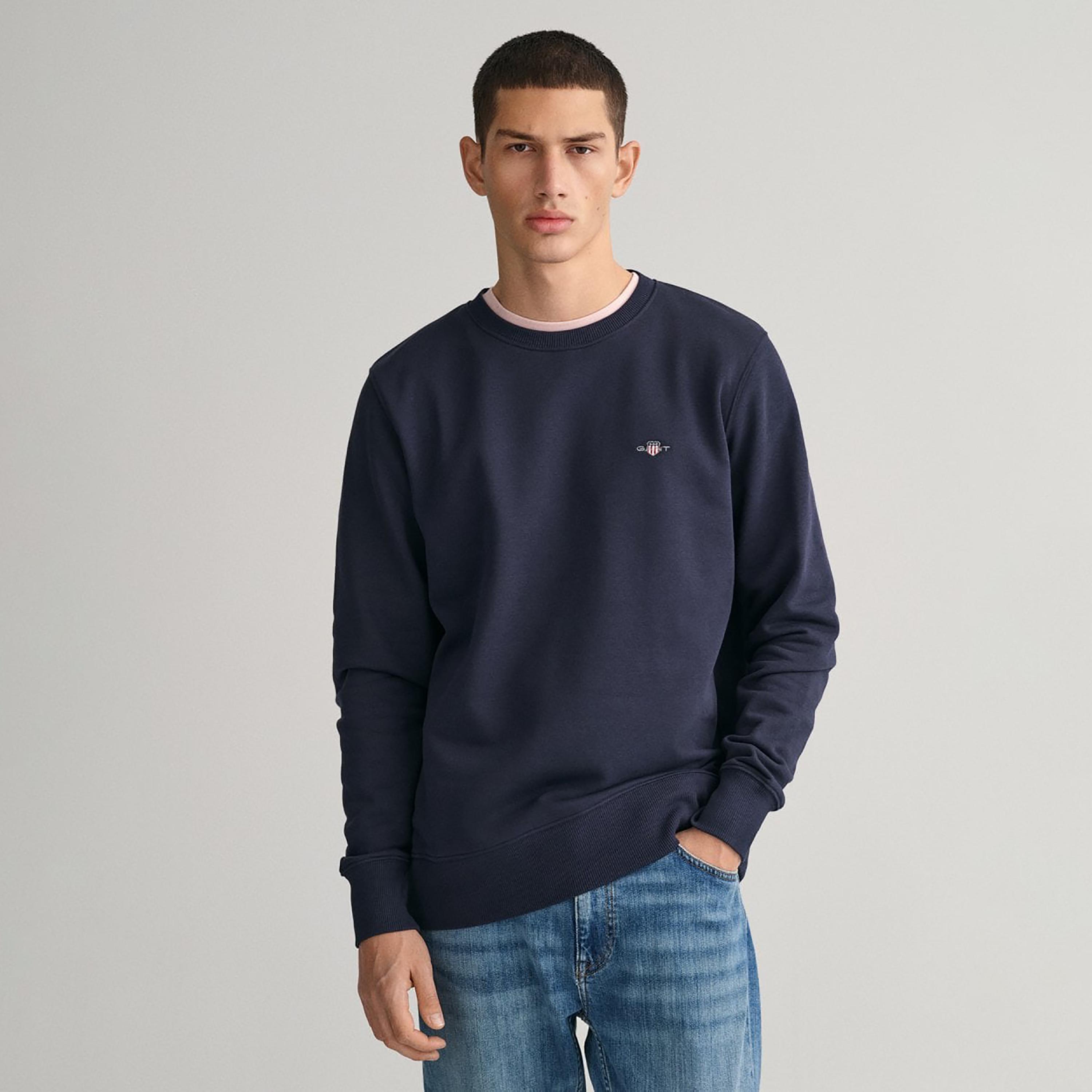 Gant Logo Detail Crew Neck Sweatshirt-men-winterwear-hoodiesandsweatshirts-image-1