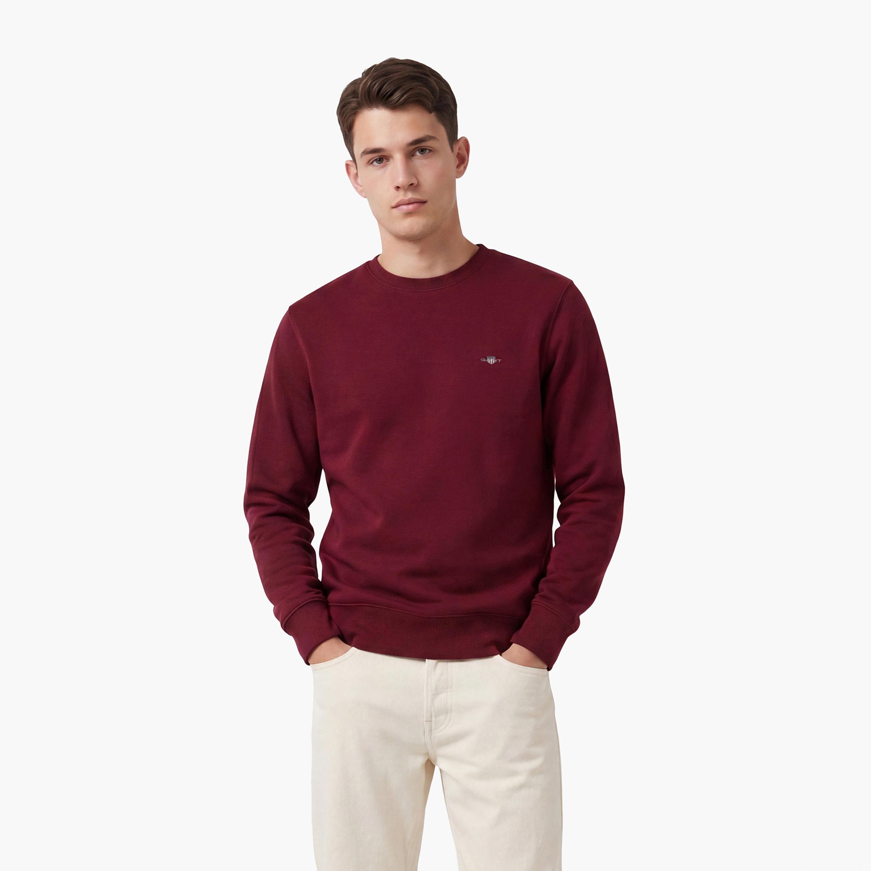 Gant Logo Detail Crew Neck Sweatshirt-men-winterwear-hoodiesandsweatshirts-image-1