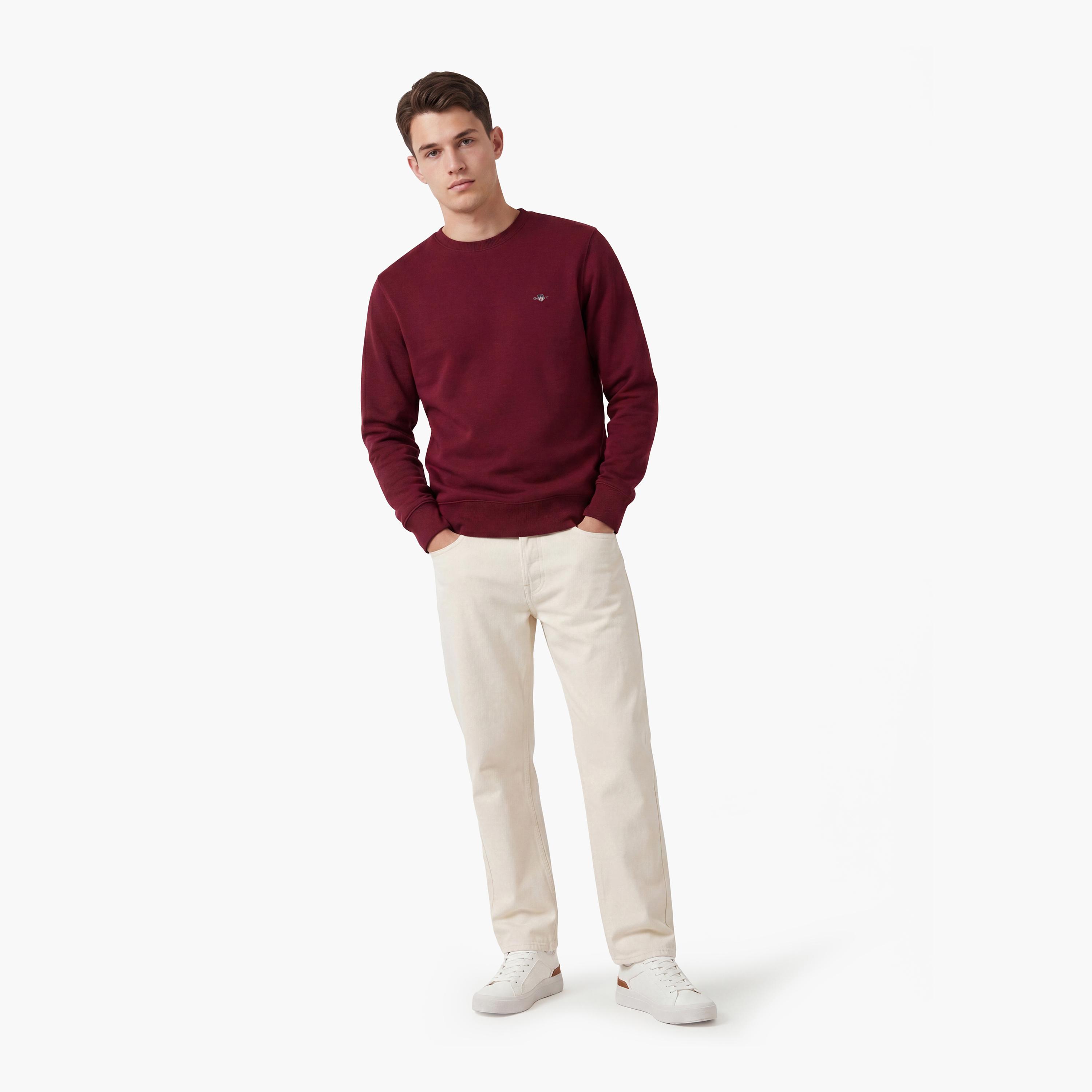 سويت شيرت من جانت لوجو التفاصيل مزين برقبة دائرية مزين-men-winterwear-hoodiesandsweatshirts-image-2