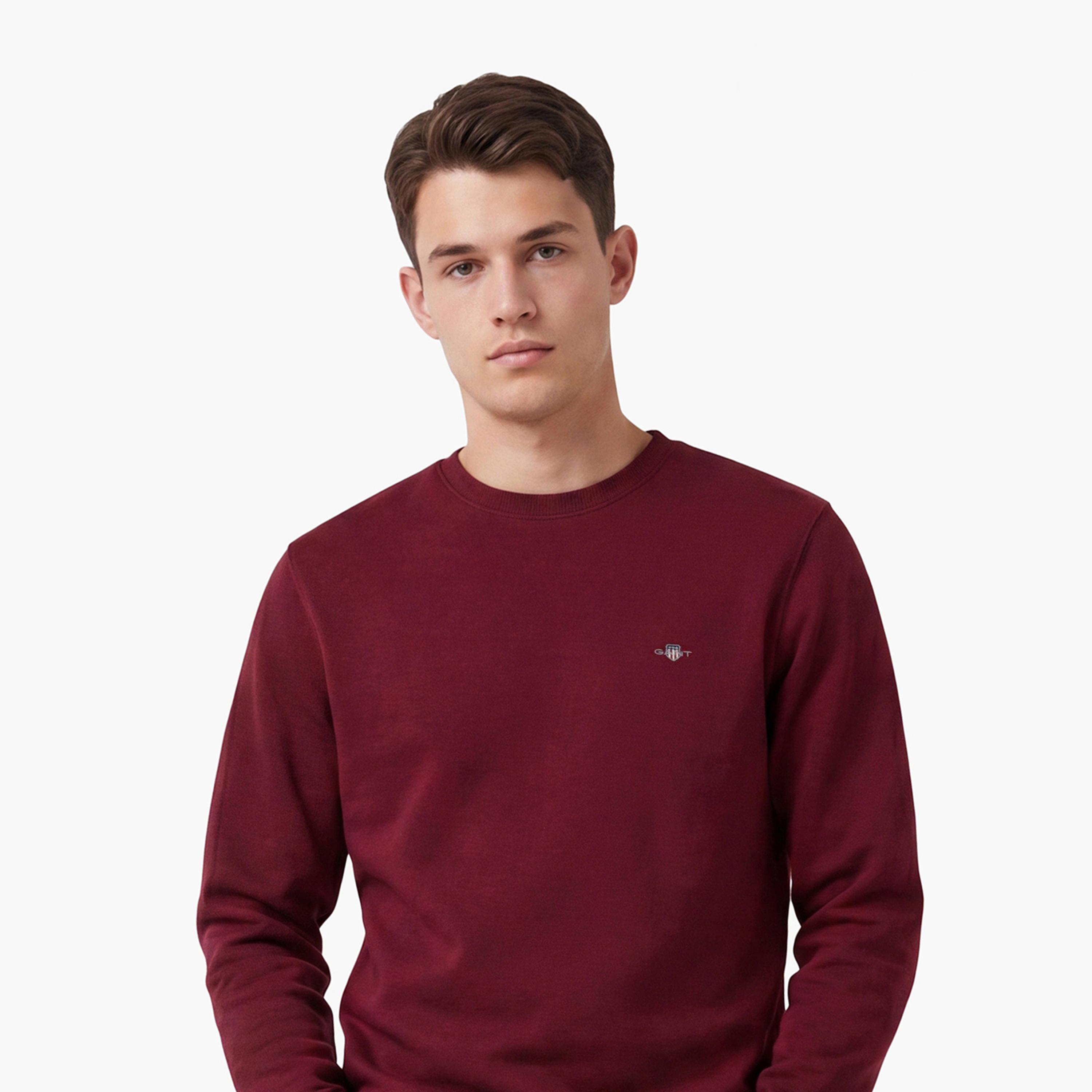 سويت شيرت من جانت لوجو التفاصيل مزين برقبة دائرية مزين-men-winterwear-hoodiesandsweatshirts-image-5