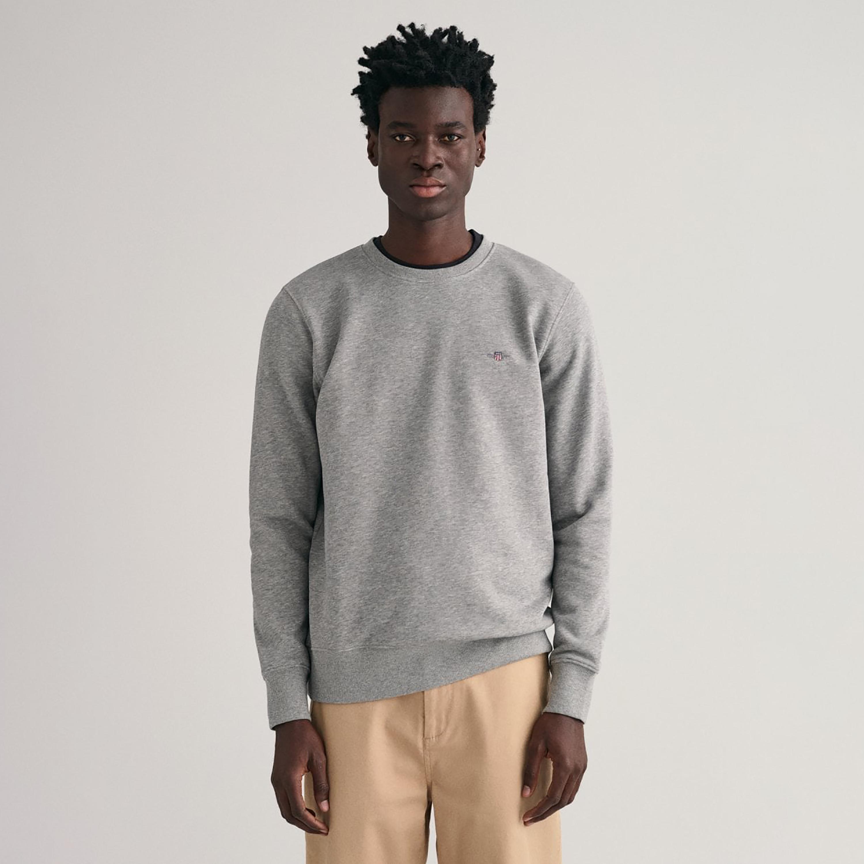 Gant Logo Detail Crew Neck Sweatshirt-men-winterwear-hoodiesandsweatshirts-image-1