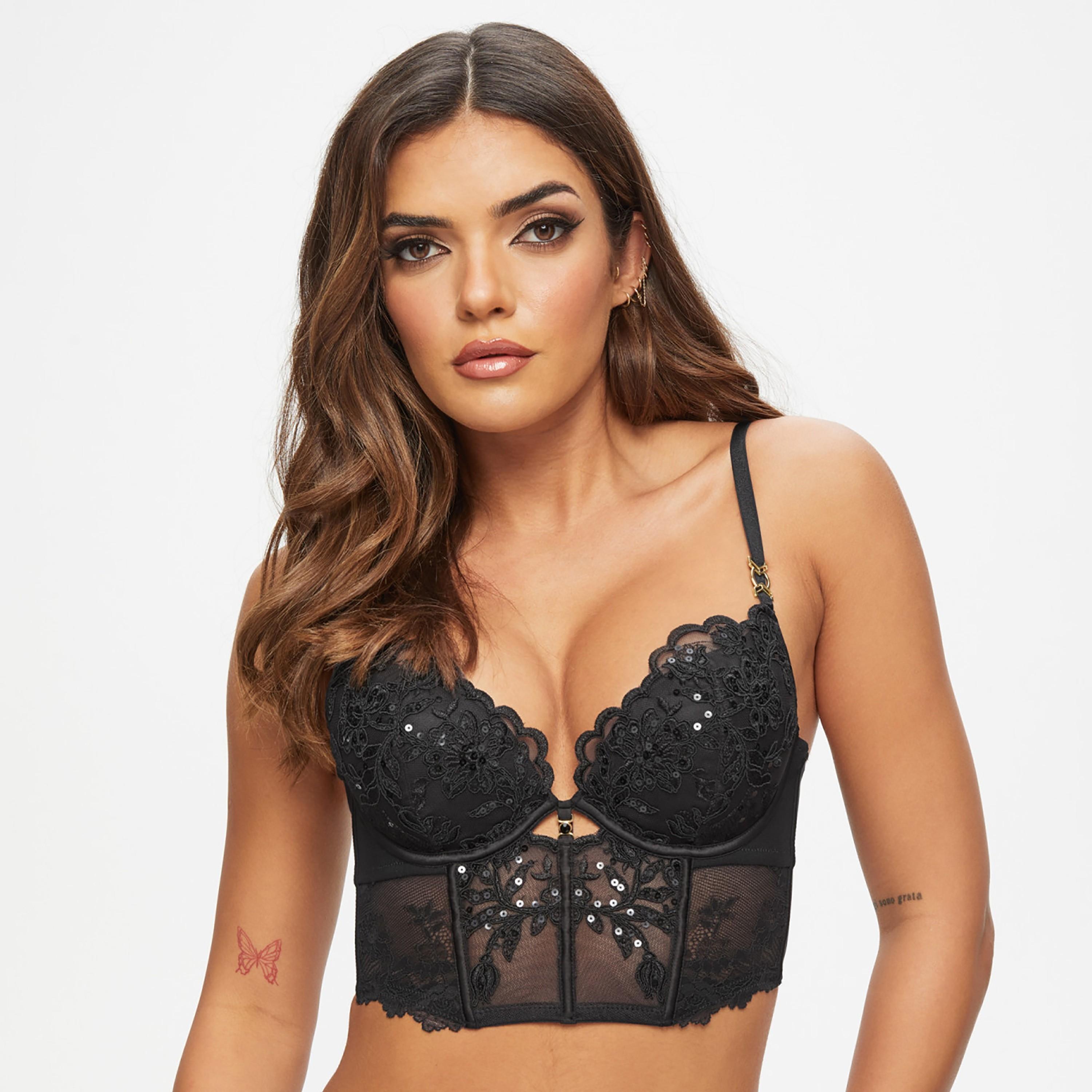 كورسيه بستير نسائي بدعم متوسط وبرباط أسود ذا آيكون سيكوينز من آن سمرز-women-clothing-lingerie-corsets-image-3