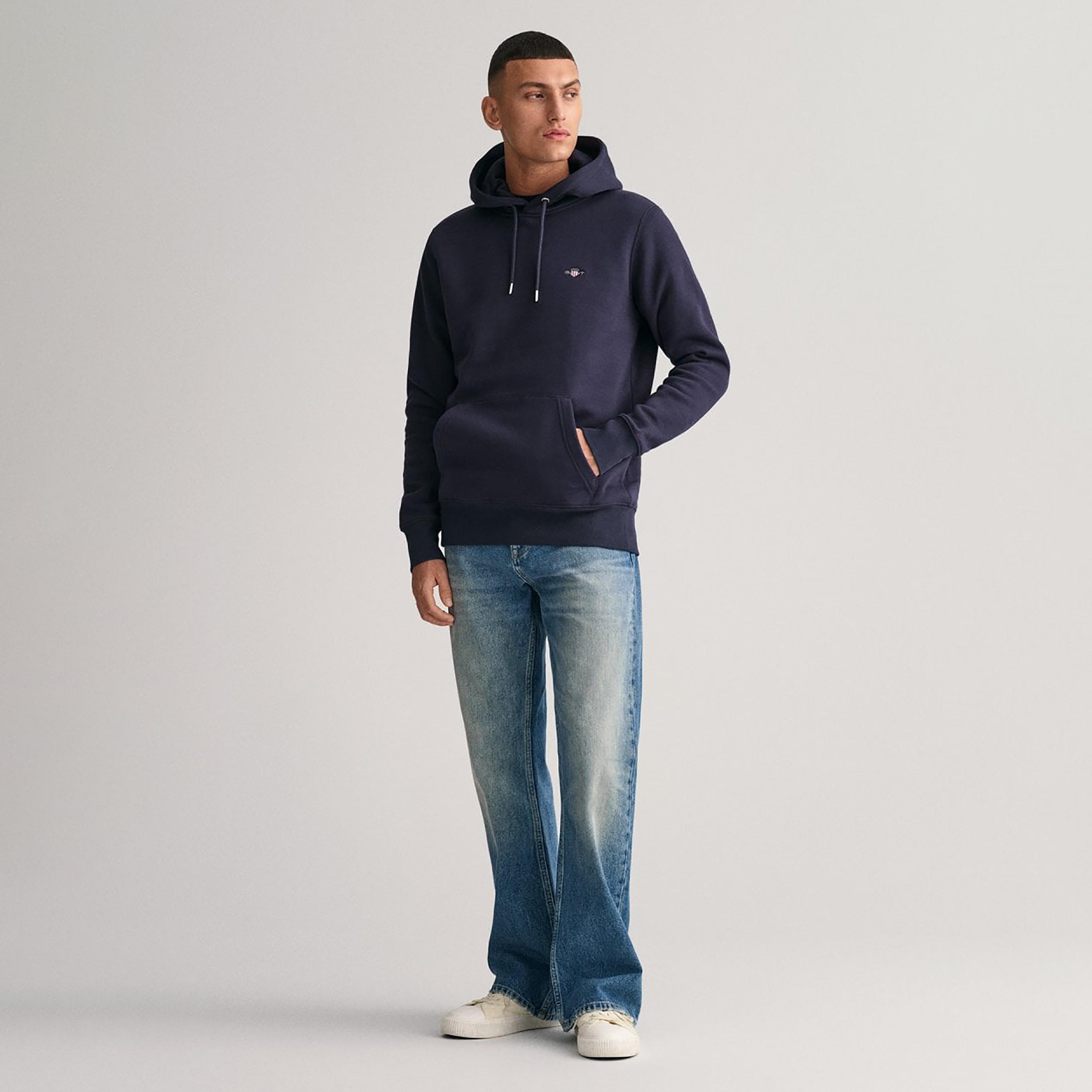 Gant Logo Detail Hoodie with Kangaroo Pocket-men-winterwear-hoodiesandsweatshirts-image-2