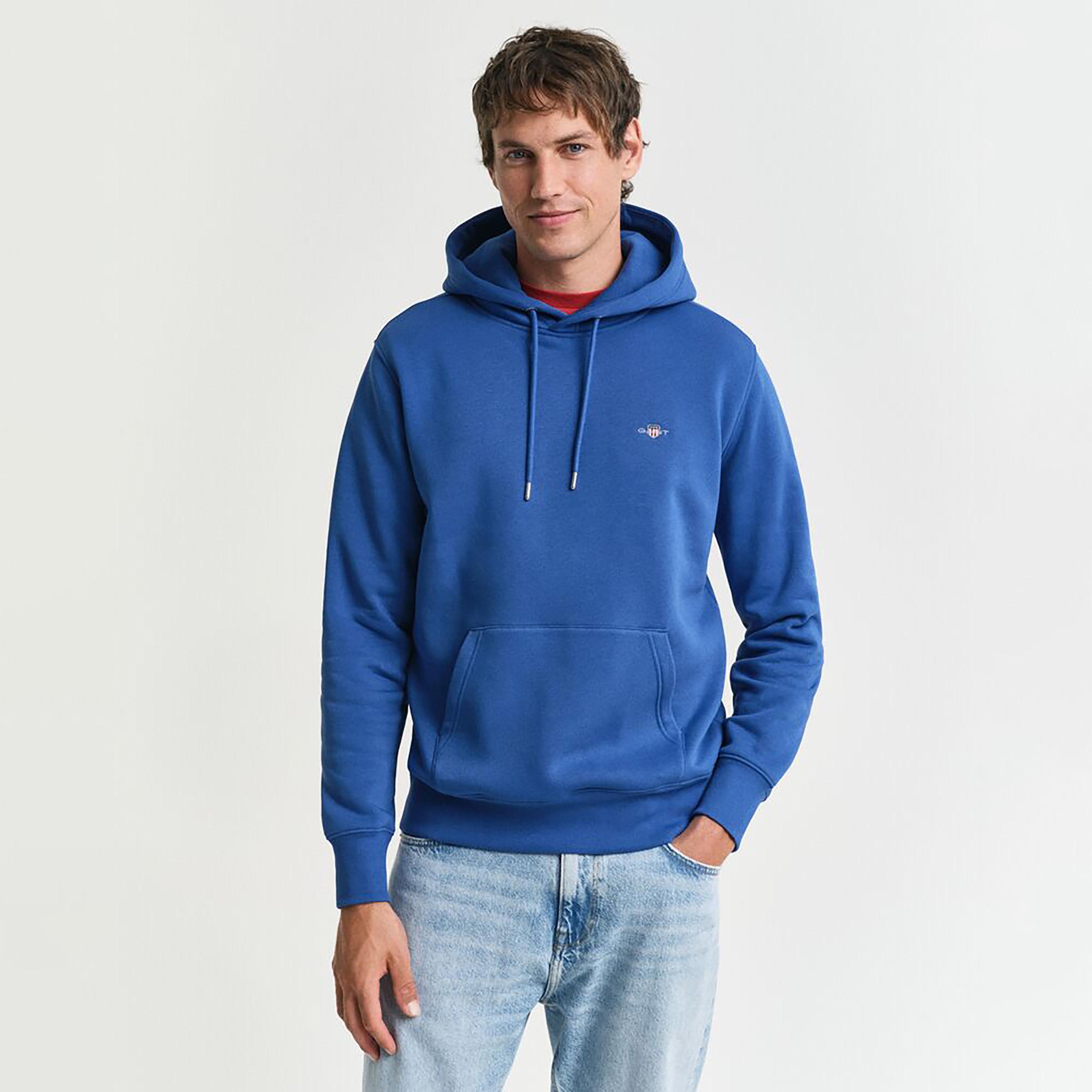 Gant Plain Hooded Neck Long Sleeves Men's Sweatshirt-men-winterwear-hoodiesandsweatshirts-image-1