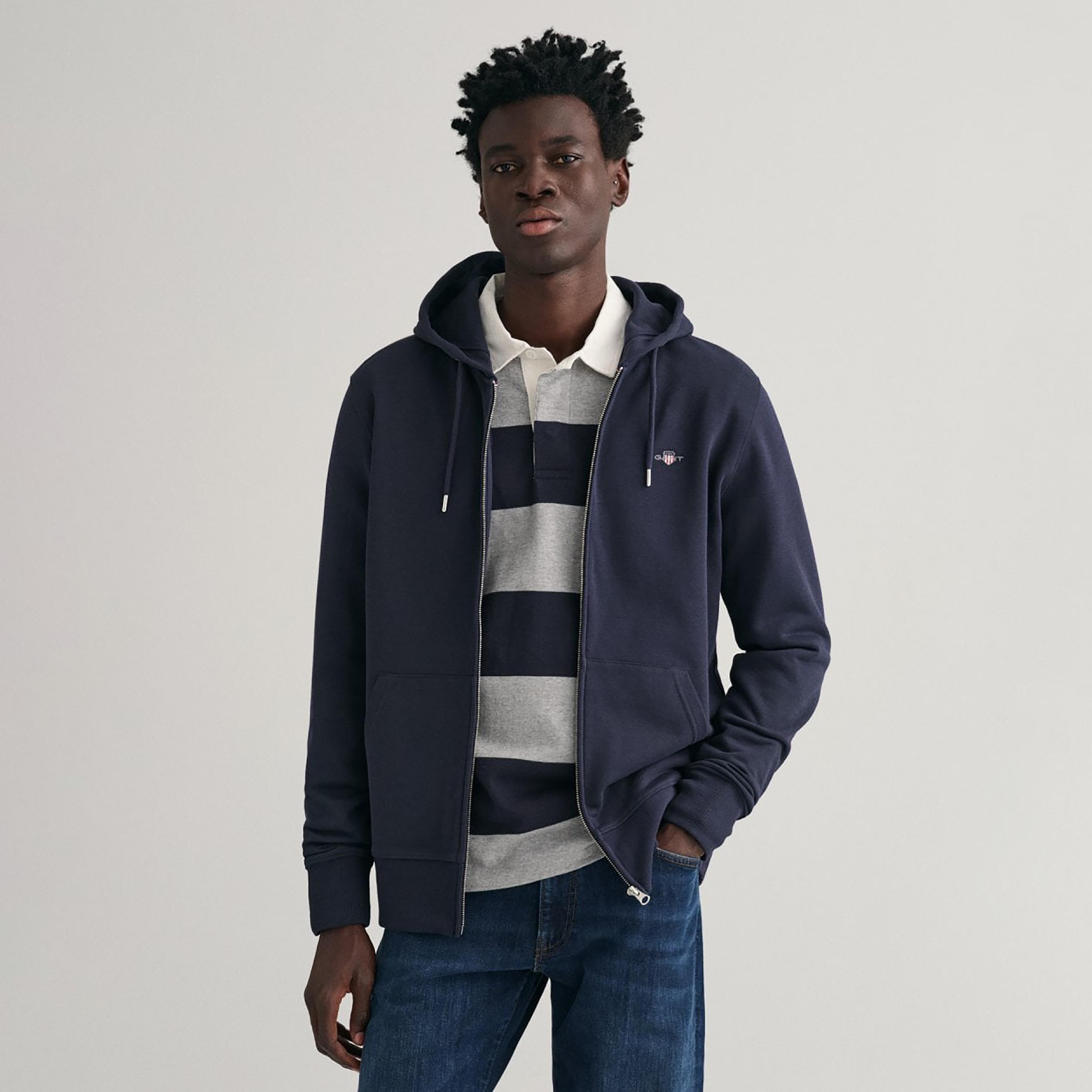 جانت لوجو التفاصيل مزين بسحاب من خلال هوديي مع جيب منفصل-men-winterwear-hoodiesandsweatshirts-image-1