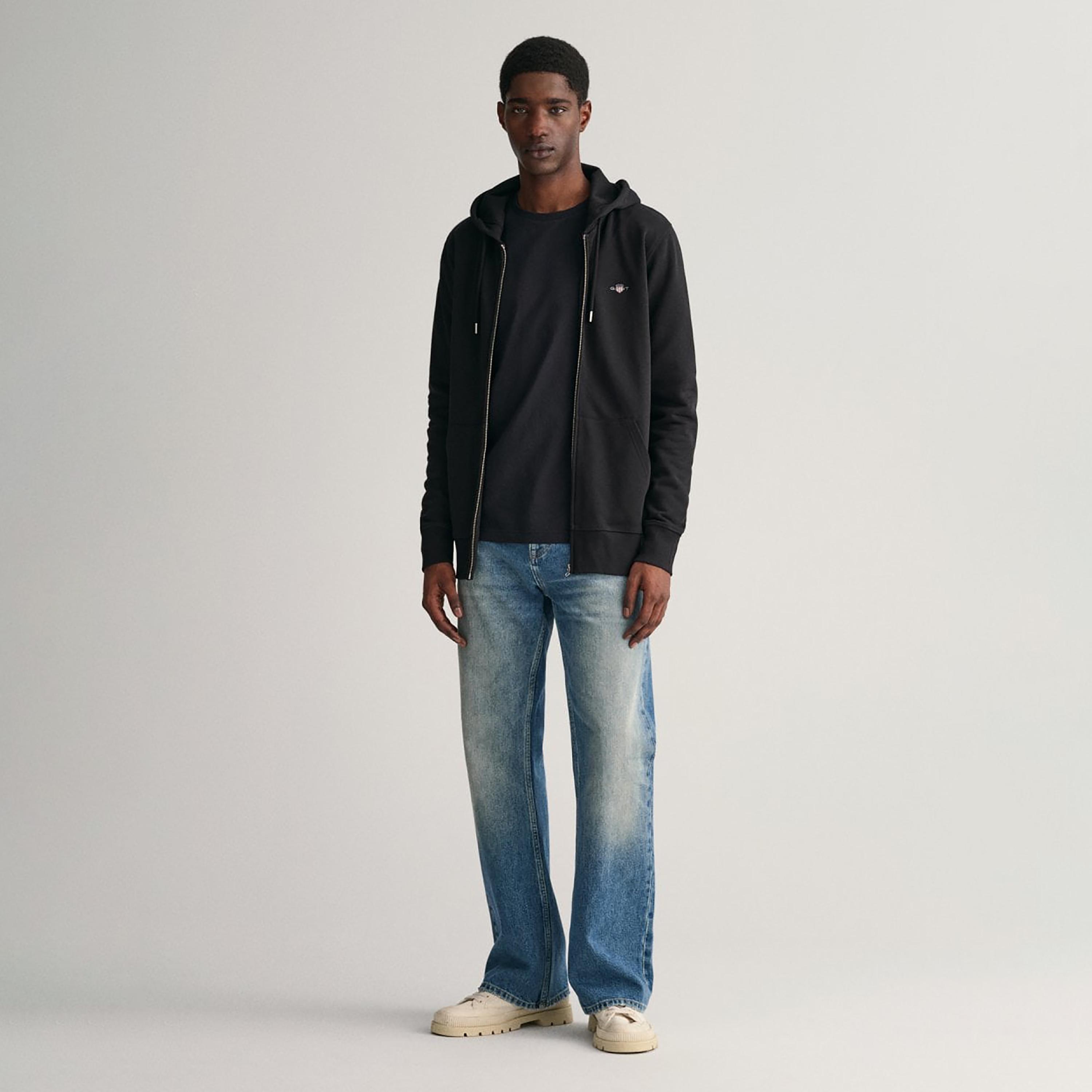 جانت لوجو التفاصيل مزين بسحاب من خلال هوديي مع جيب منفصل-men-winterwear-hoodiesandsweatshirts-image-2