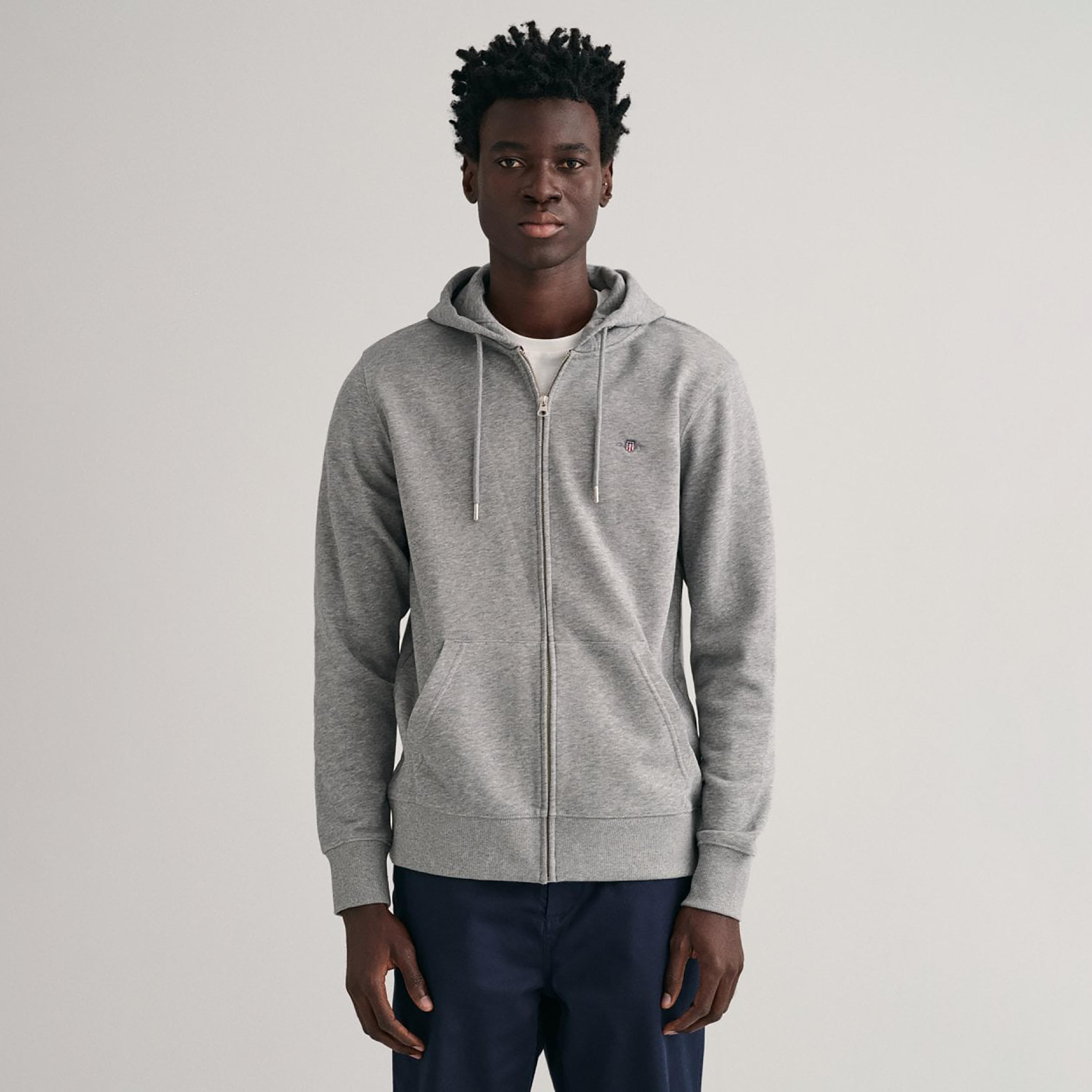 Gant Logo Detail Zip Through Hoodie with Split Pocket-men-winterwear-hoodiesandsweatshirts-image-1