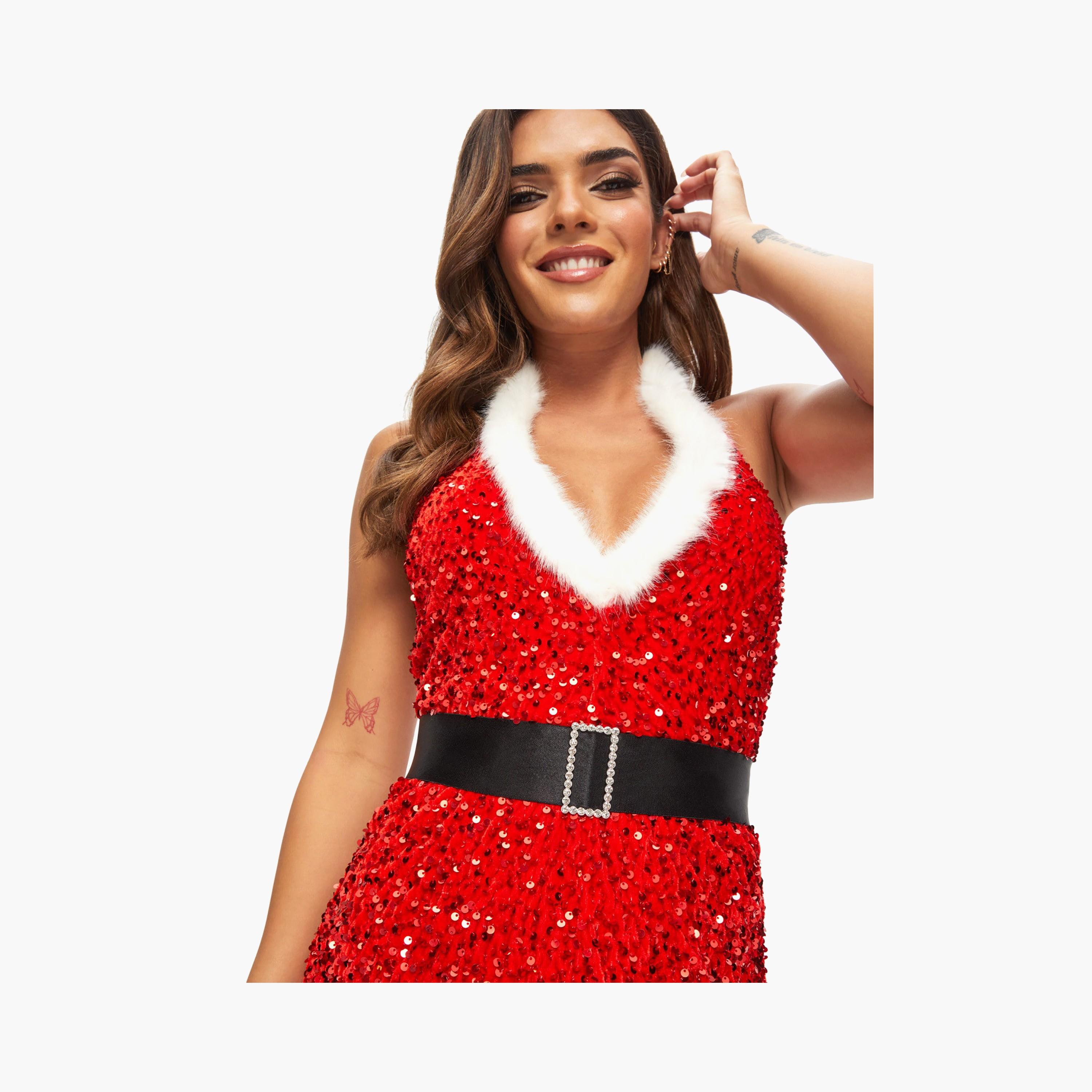 Ann Summers Sleigh Ride Red Embellished Women's Dress-women-clothing-lingerie-babydollsandbodysuits-image-2