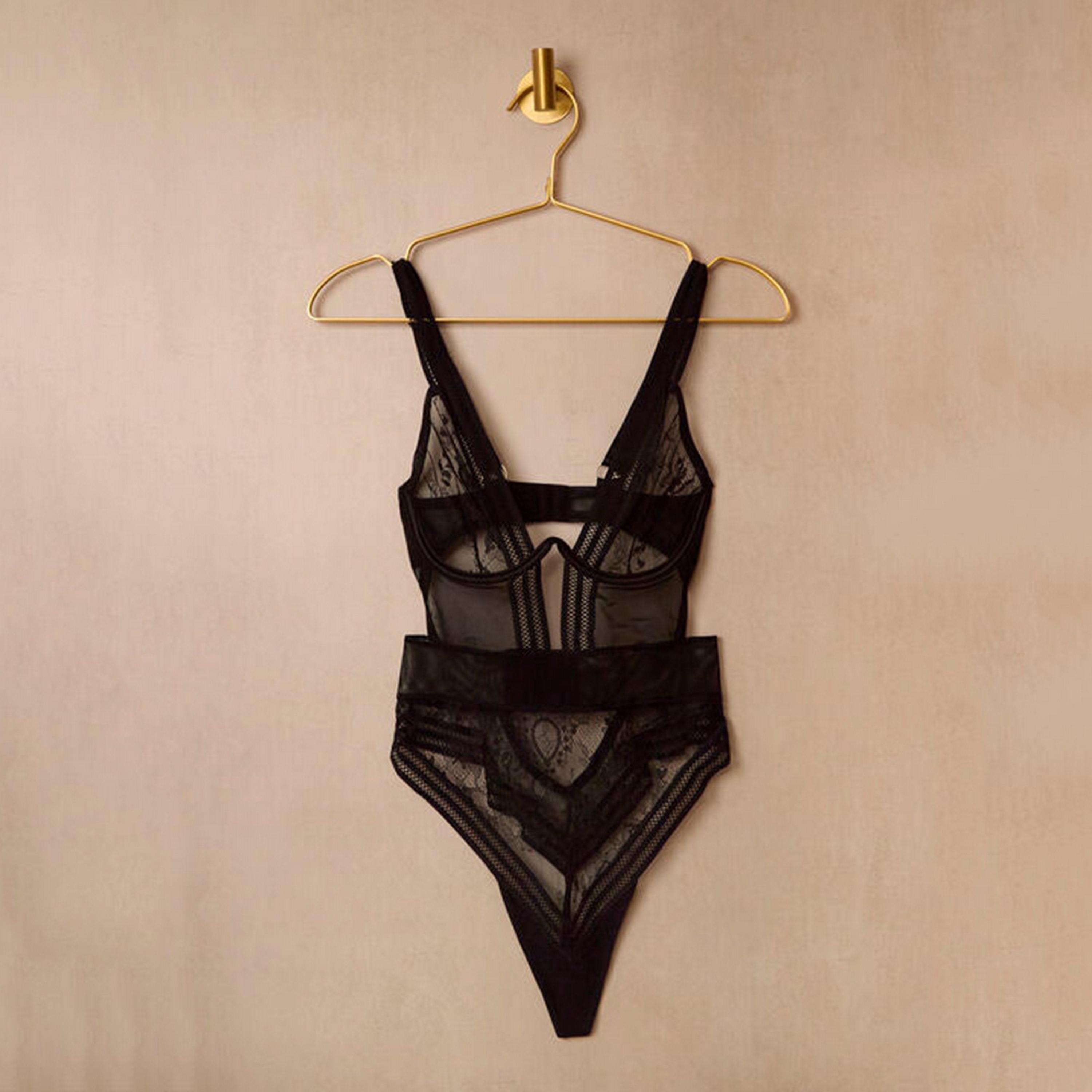 بادي نسائي أسود بأسلاك وغير مبطن "ذا إيترنال" من آن سمرز-women-clothing-lingerie-babydollsandbodysuits-image-3