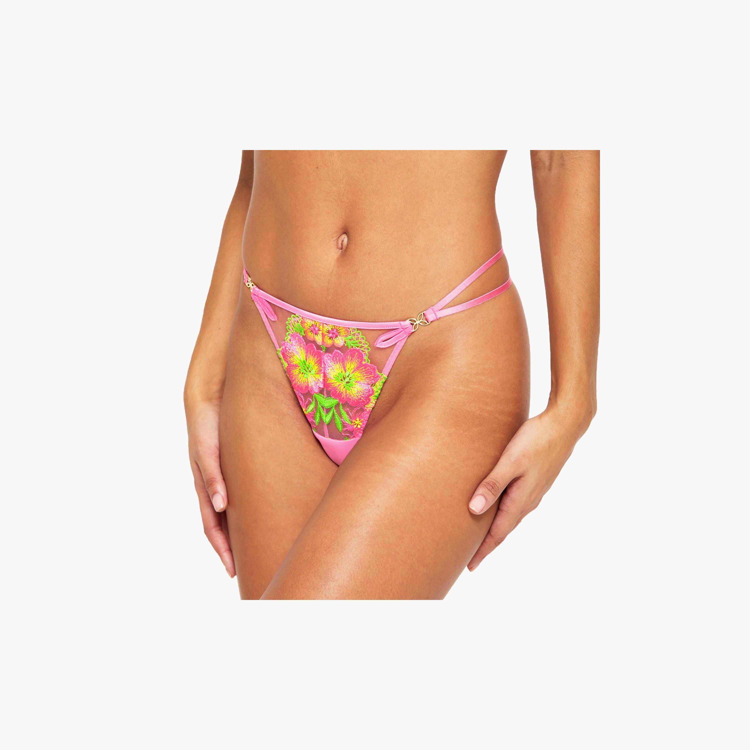 Ann Summers Summer Breeze Multicolour Embroidered Low Coverage Women's Thongs-women-clothing-lingerie-panties-image-3