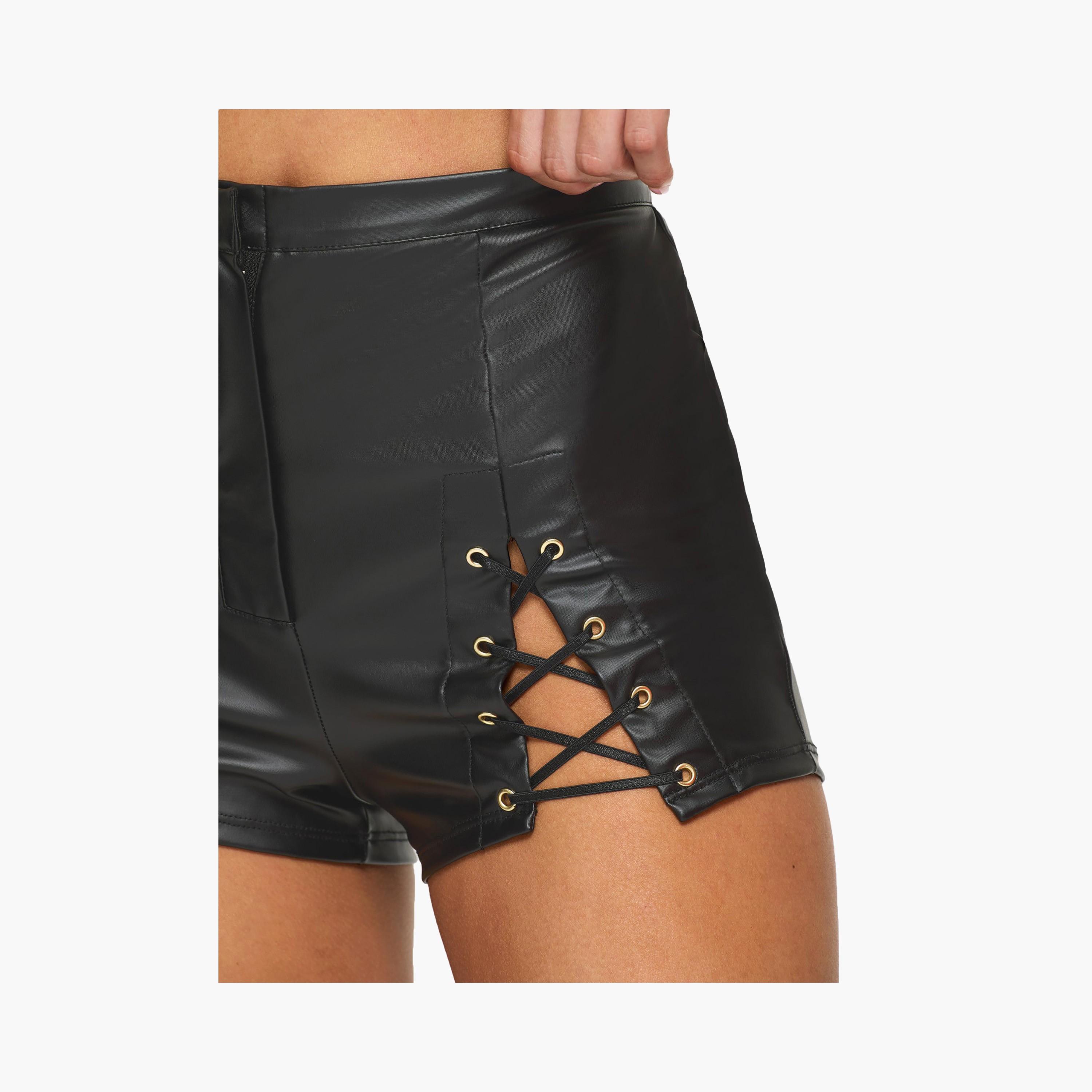 Ann Summers Limelight Lover Black Women's High Rise Sleep Shorts-women-clothing-nightwear-pyjamas-bottoms-image-4