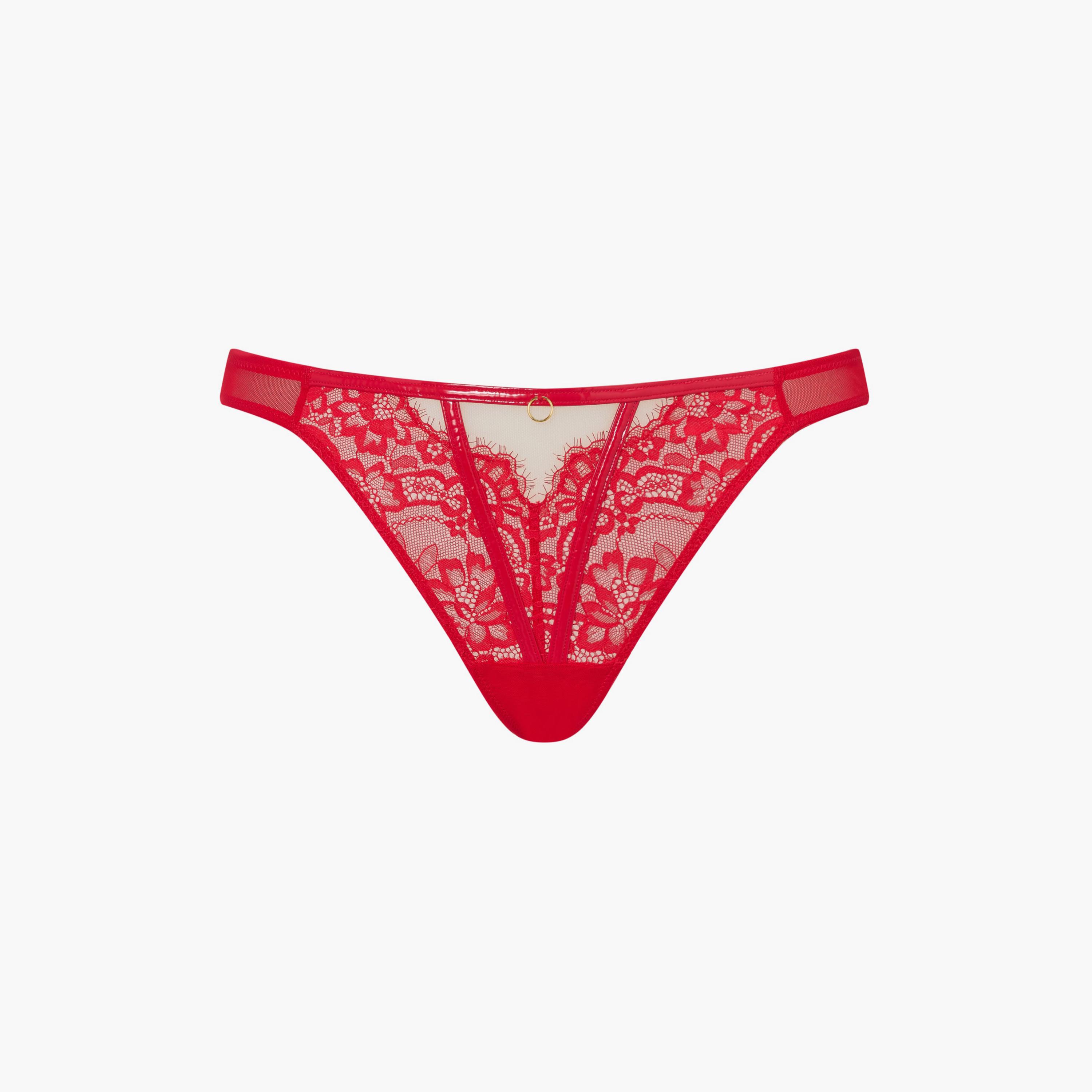Ann Summers Undeniable Red Floral Lace Low Coverage Women's Thong Panties-women-clothing-lingerie-panties-image-5