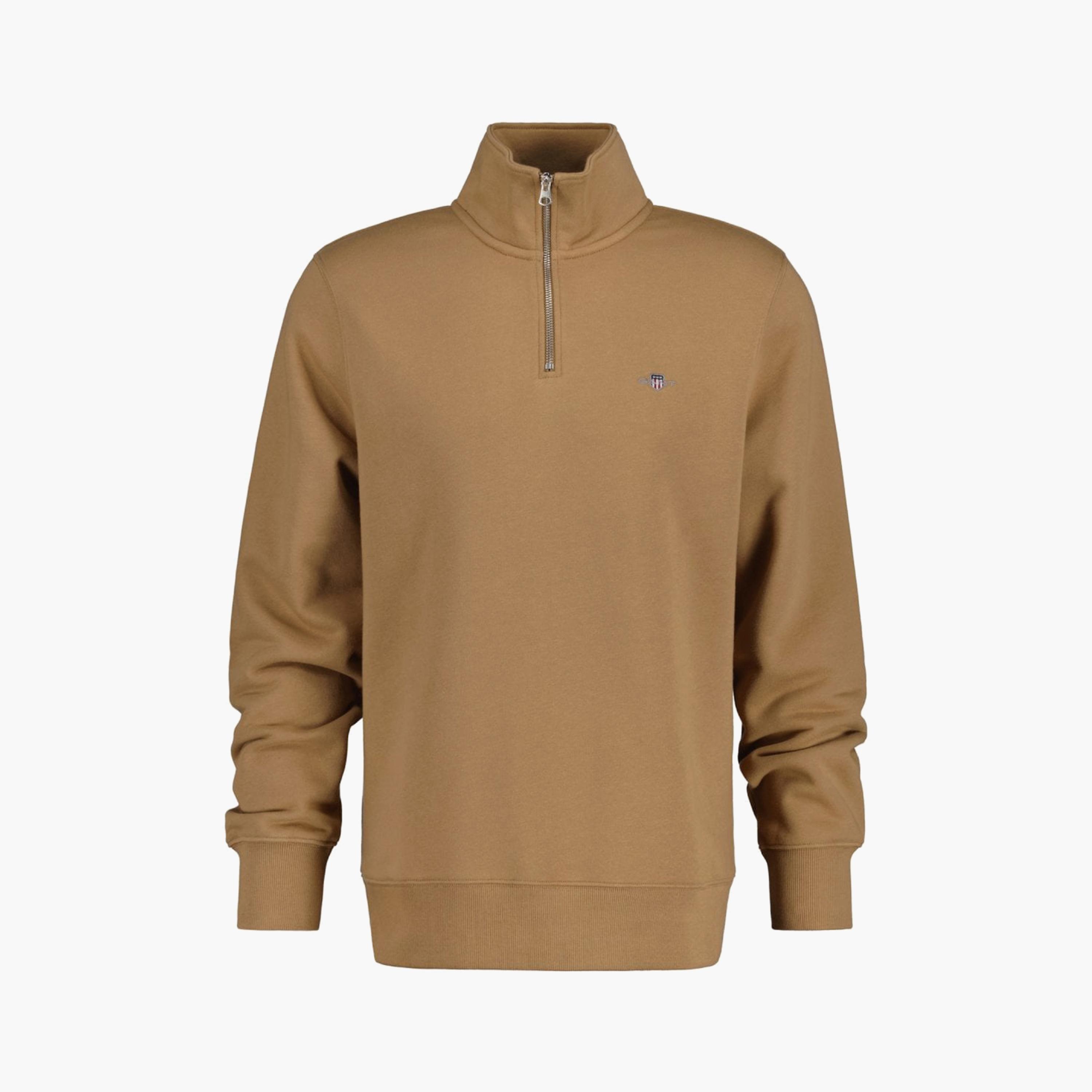 Gant Logo Detail High Neck Shield Half-Zip Sweatshirt-men-winterwear-hoodiesandsweatshirts-image-1