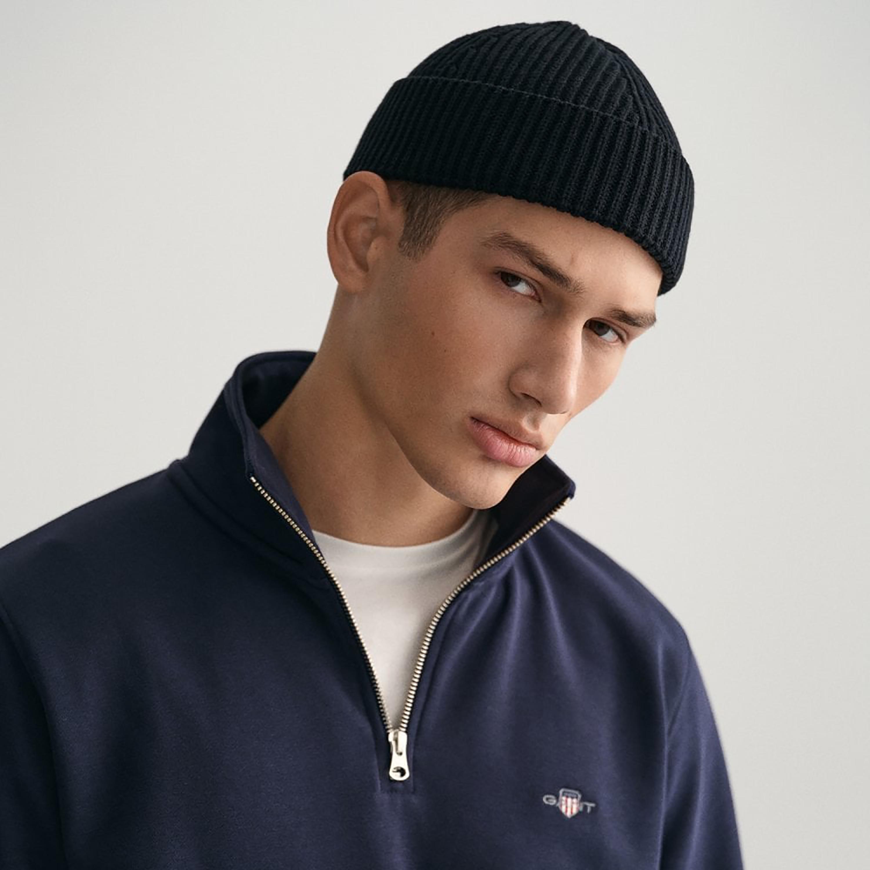 Gant Logo Detail High Neck Shield Half-Zip Sweatshirt-men-winterwear-hoodiesandsweatshirts-image-2