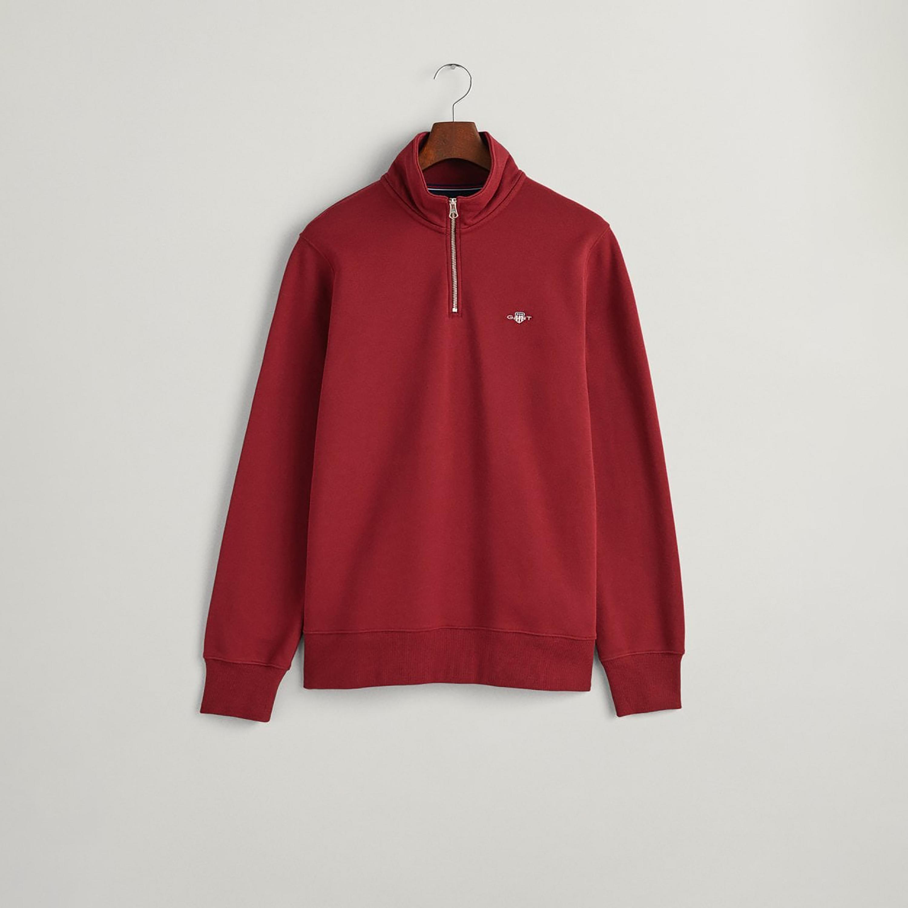 سويت شيرت بشعار غانت وياقة عالية ودرع نصف سحاب-men-winterwear-hoodiesandsweatshirts-image-1