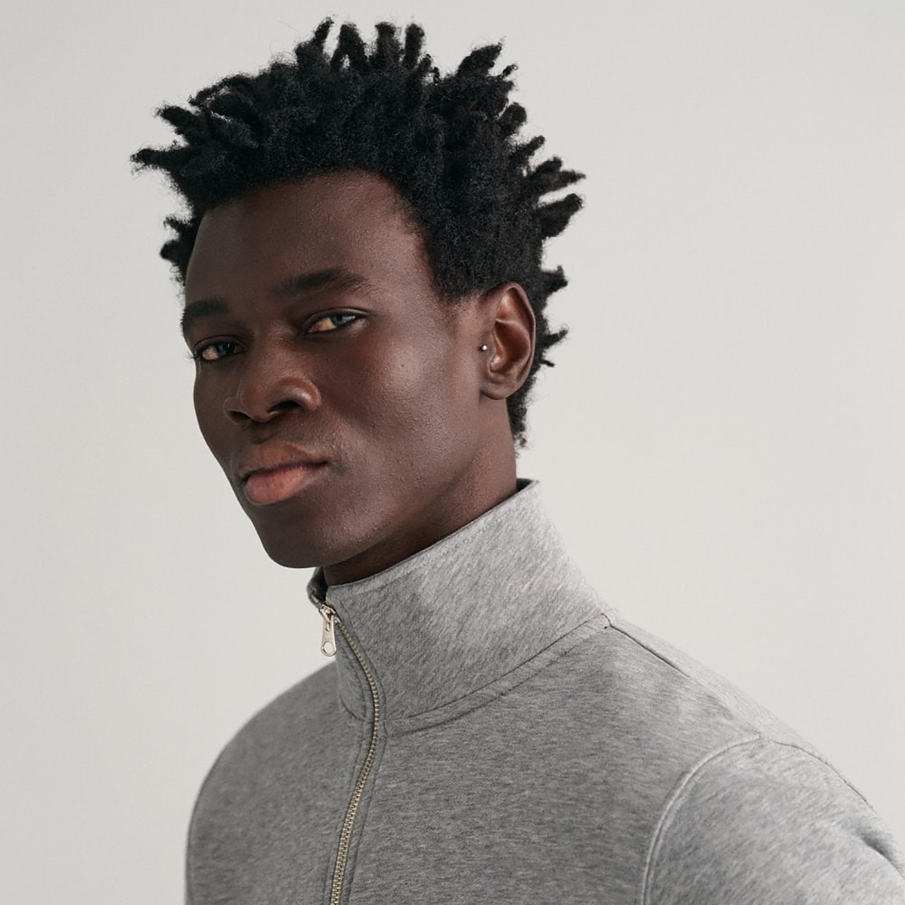 Gant Logo Detail High Neck Shield Half-Zip Sweatshirt-men-winterwear-hoodiesandsweatshirts-image-2