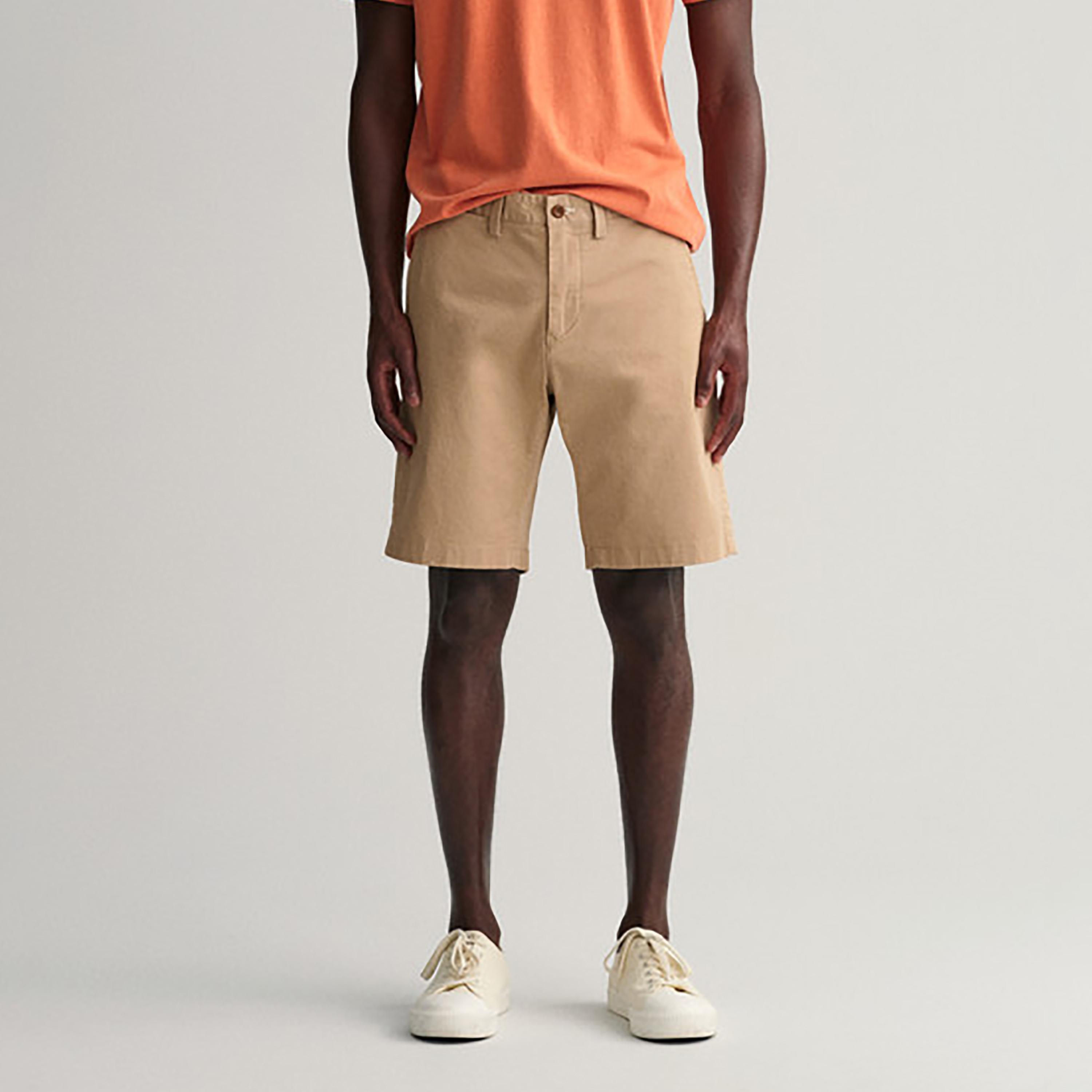 Gant Logo Detail Mid-Rise Buttoned Shorts-men-clothing-bottoms-shorts-image-1