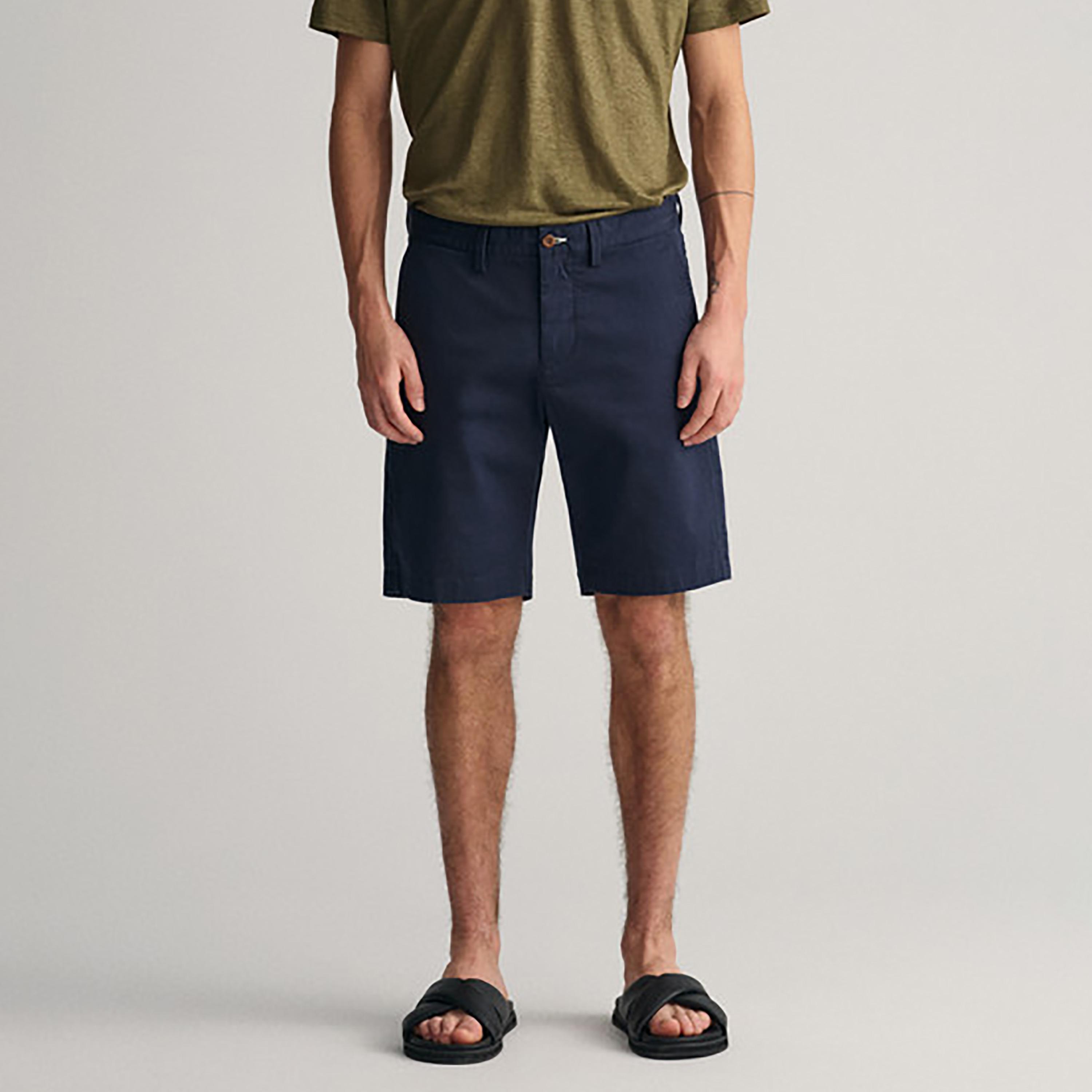 Gant Logo Detail Mid-Rise Buttoned Shorts-men-clothing-bottoms-shorts-image-1