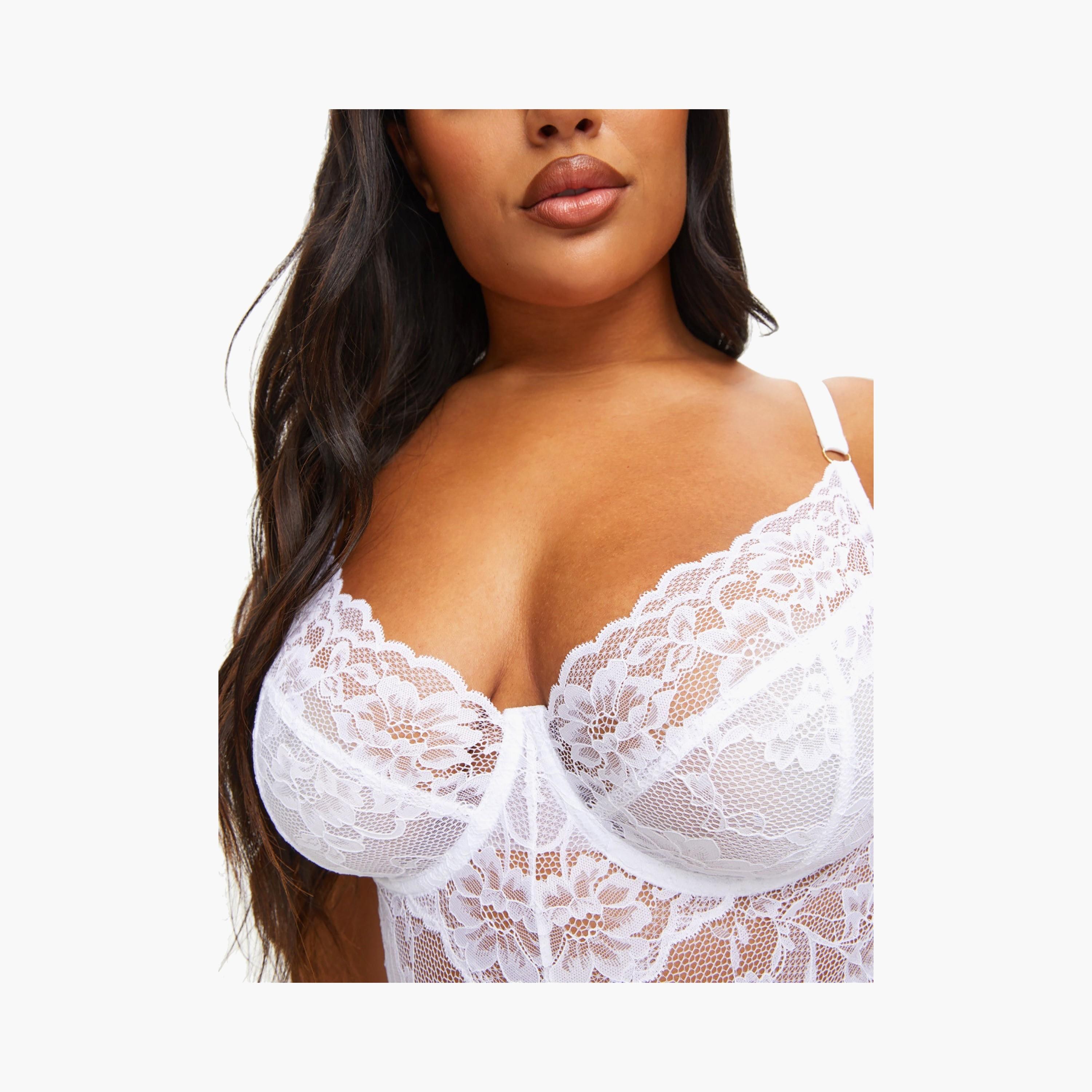 Ann Summers Hold Me Tight White Lace Wired Non-Padded Women's Bodysuit-women-clothing-lingerie-babydollsandbodysuits-image-4