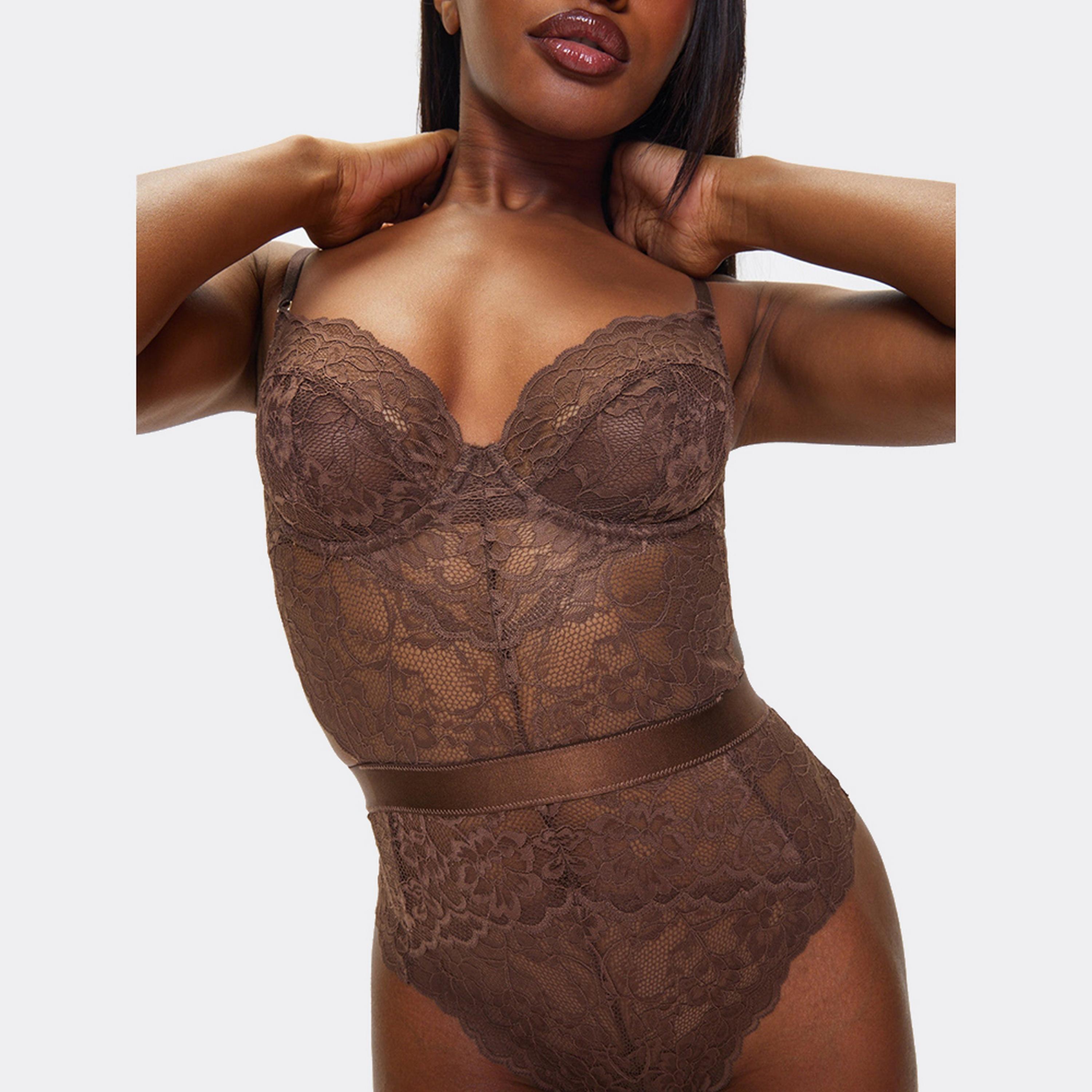 Ann Summers Hold Me Tight Brown Wired Non-Padded Women's Bodysuit-women-clothing-lingerie-babydollsandbodysuits-image-2