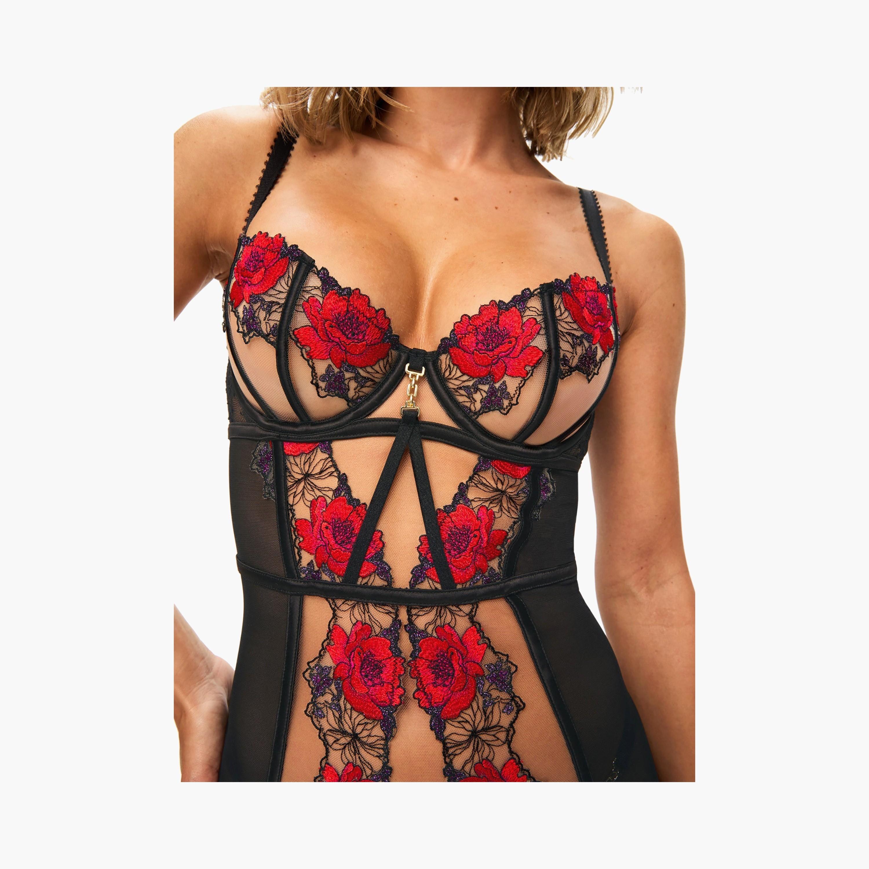 Ann Summers Multicolour Caged Rose Wired Women's Babydoll-women-clothing-lingerie-babydollsandbodysuits-image-3