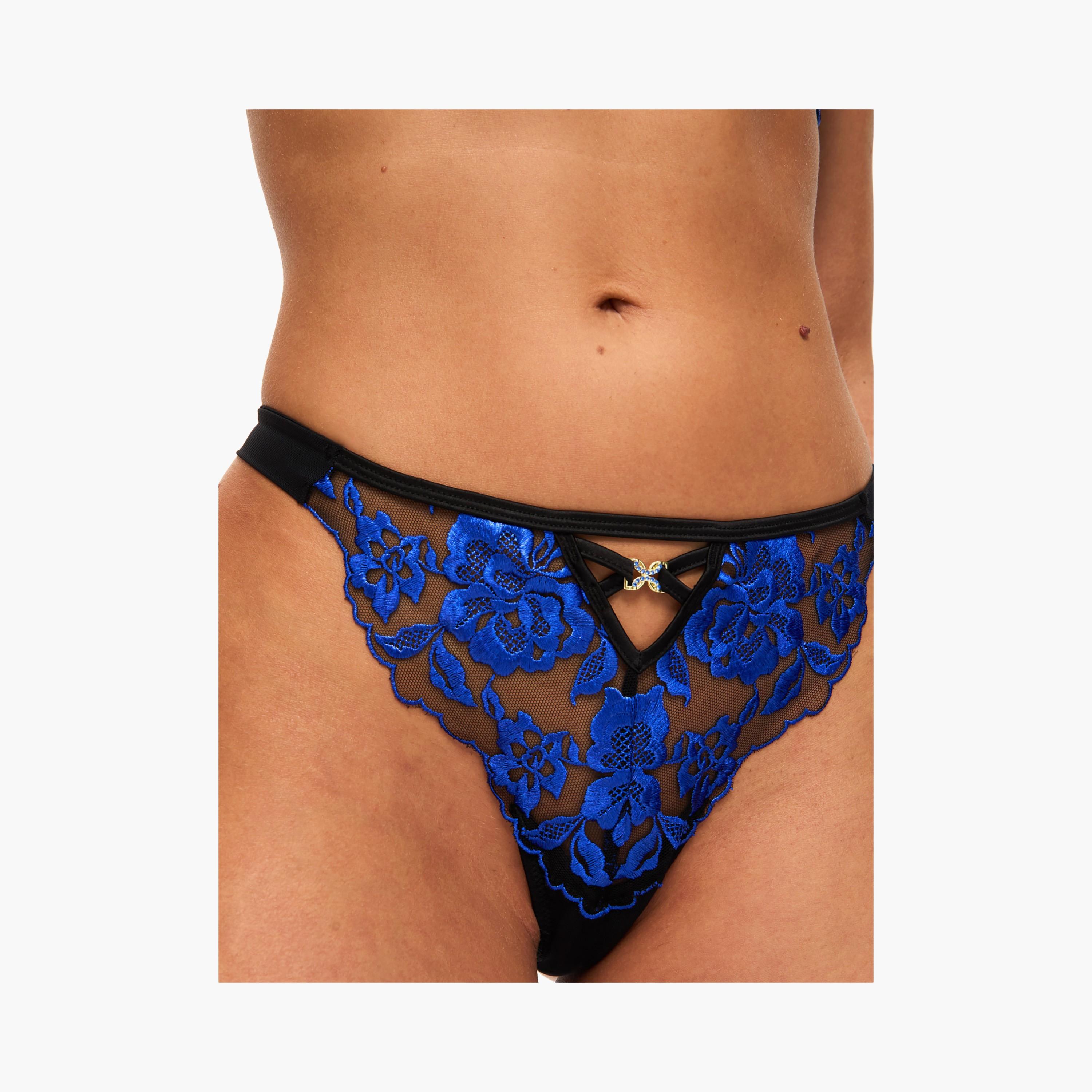 Ann Summers Endless Attraction Blue Lace Low Coverage Women's Thongs-women-clothing-lingerie-panties-image-4
